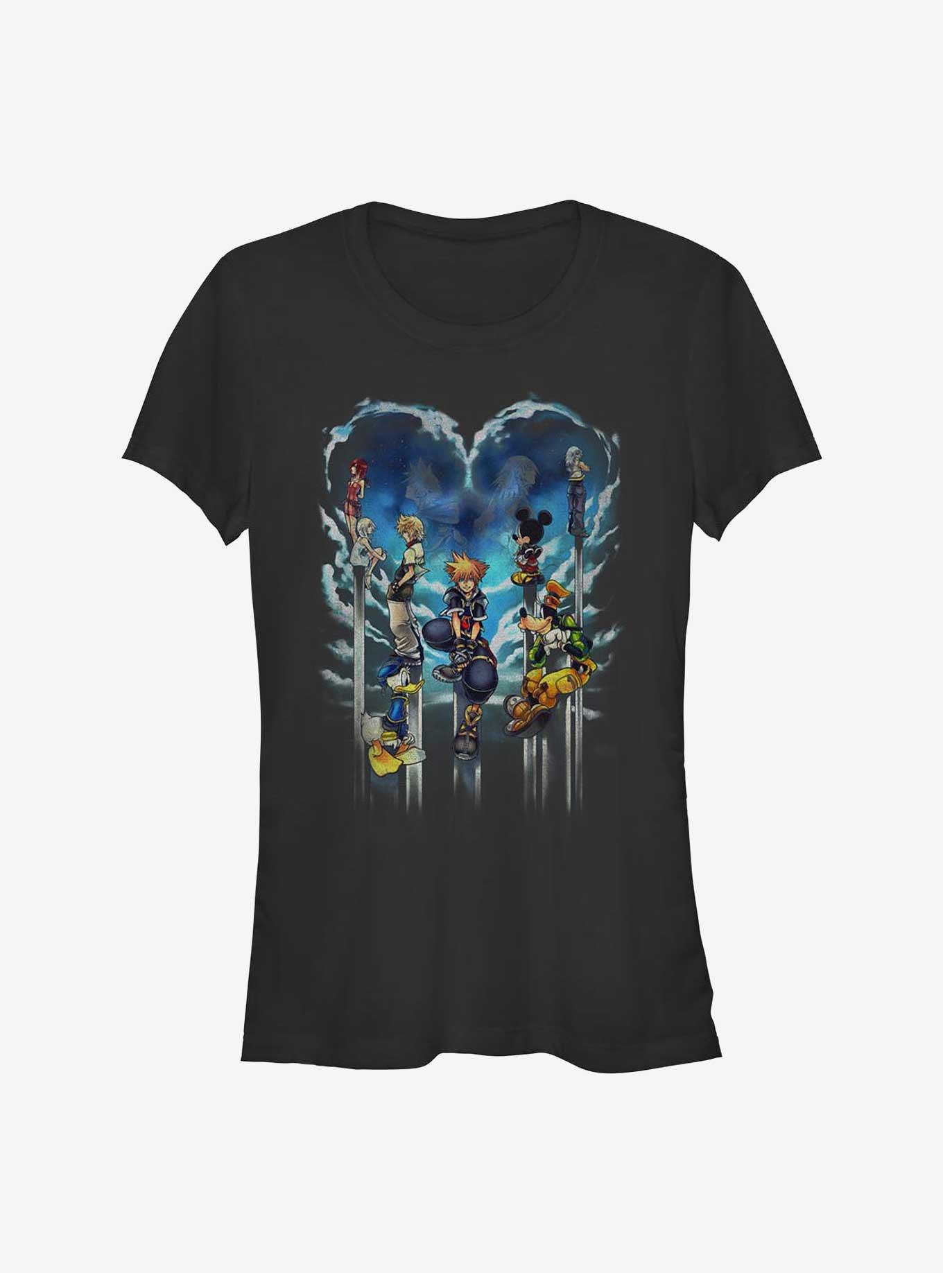 Disney Kingdom Hearts Clouded Horizon Girls T-Shirt, BLACK, hi-res