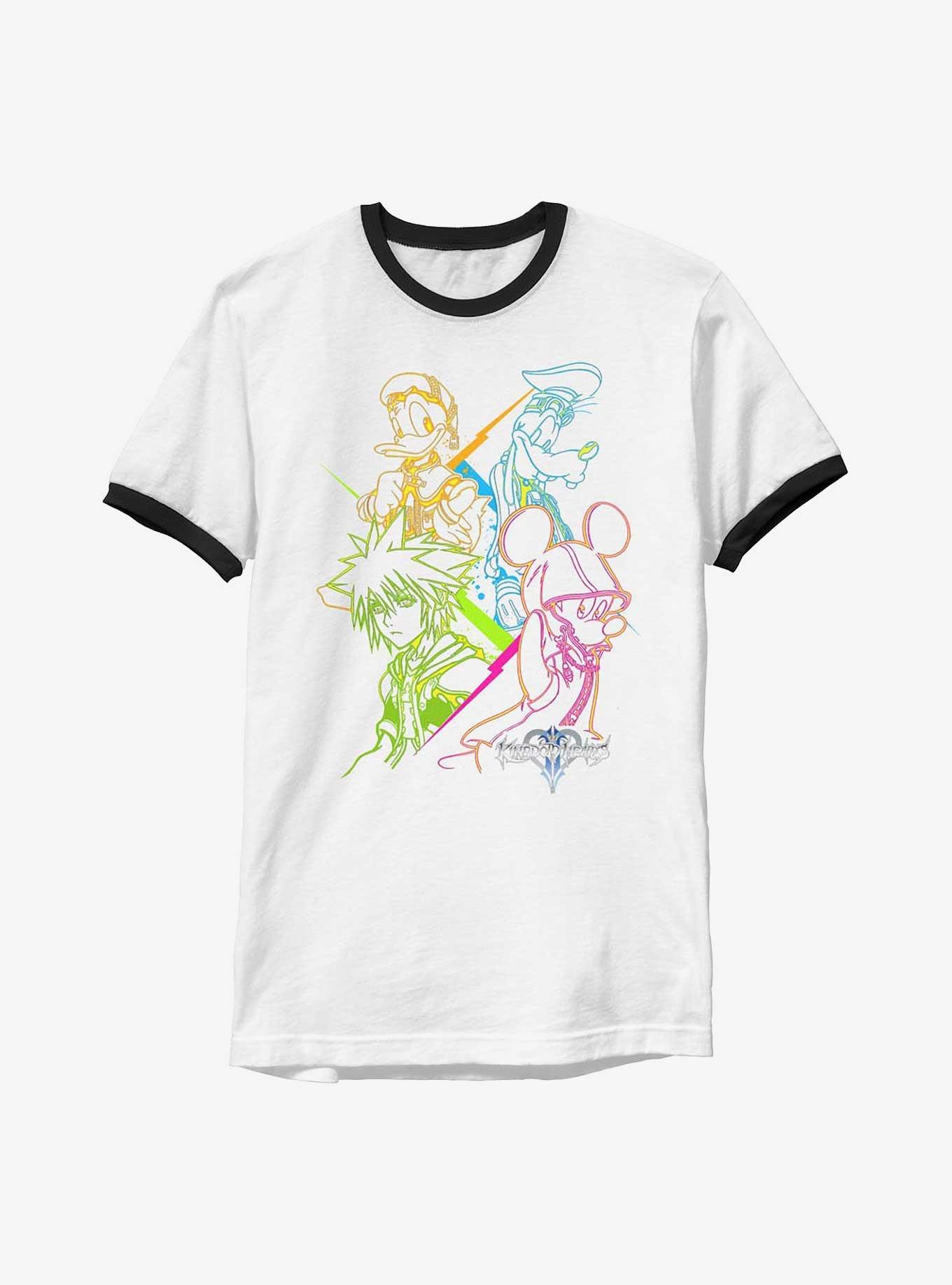 Disney Kingdom Hearts Kingdom Neon Color Ringer T-Shirt, WHTBLK, hi-res