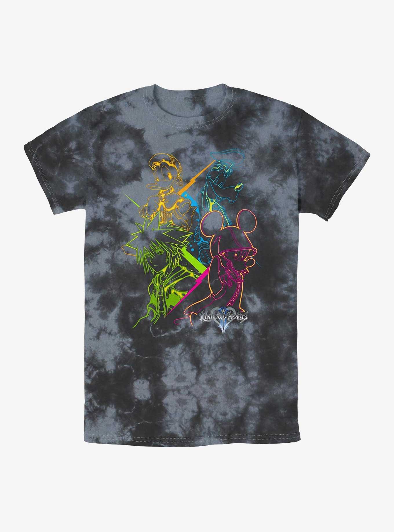 Disney Kingdom Hearts Kingdom Neon Color Tie-Dye T-Shirt, BLKCHAR, hi-res