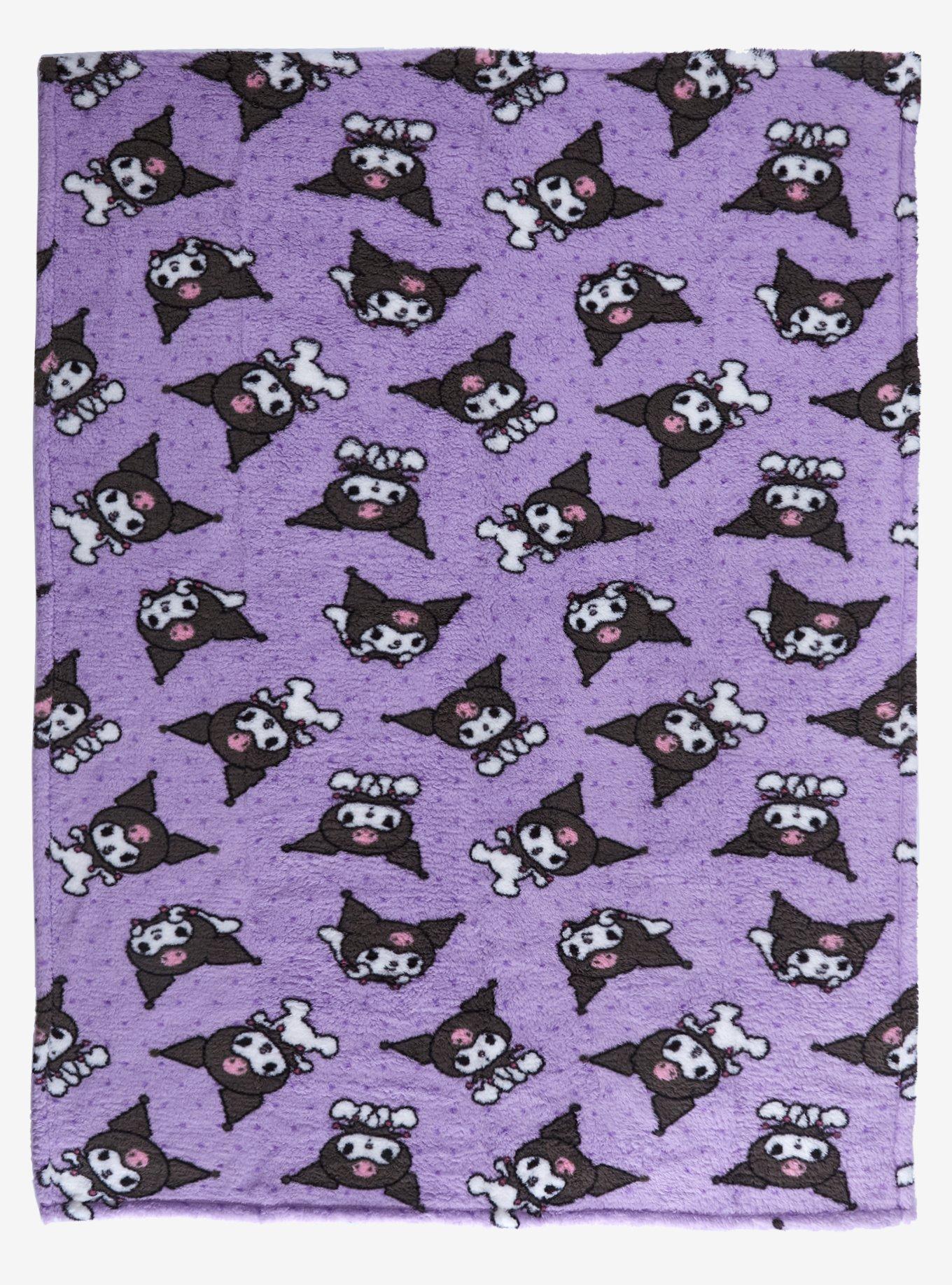 Kuromi Lavender Dots Jumbo Sherpa Throw Blanket, , hi-res