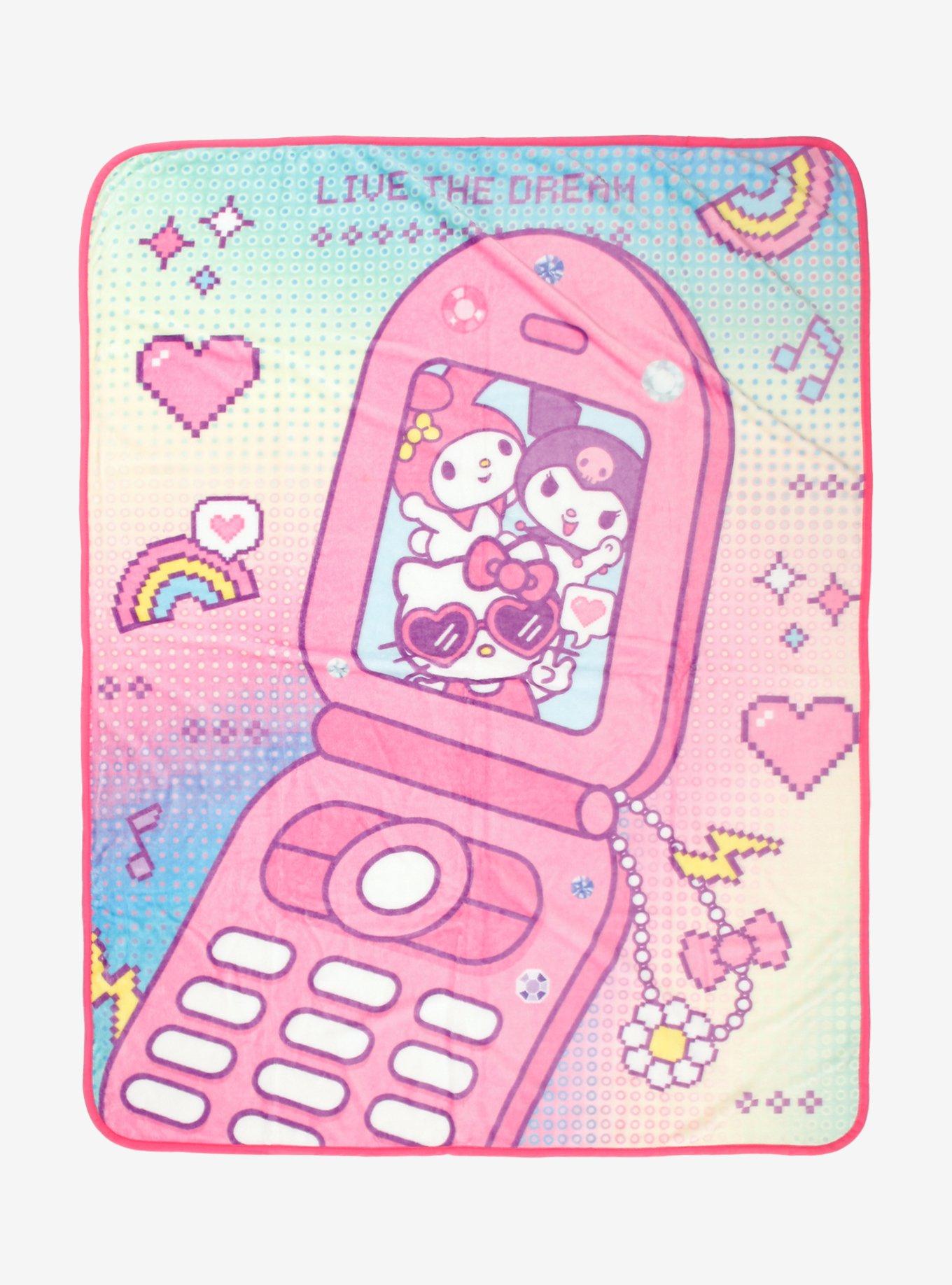Hello Kitty And Friends Flip Phone Throw Blanket, , hi-res