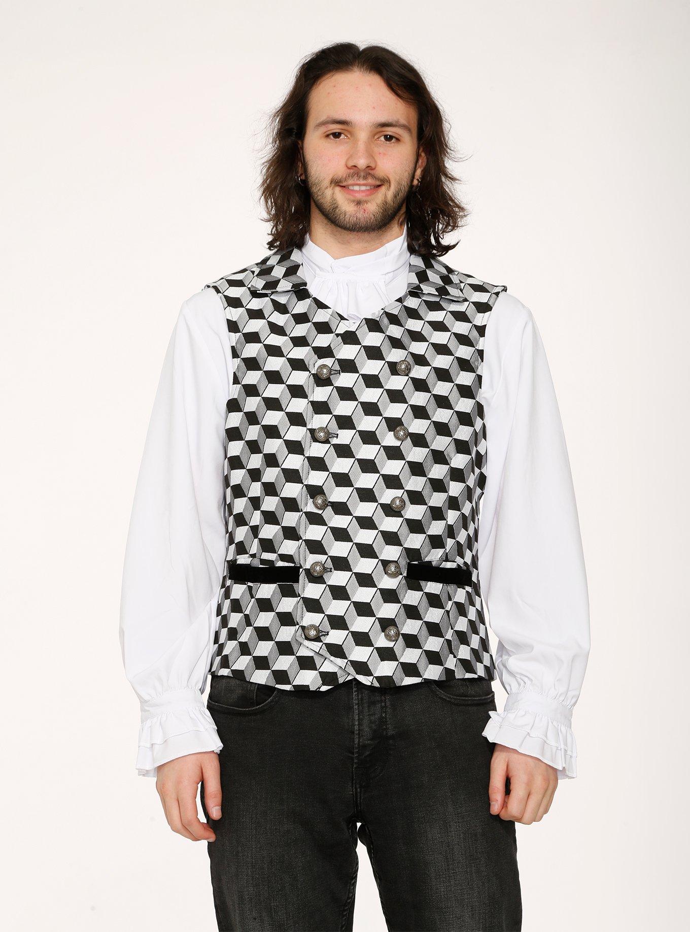 Black Checkmate Vest, , hi-res