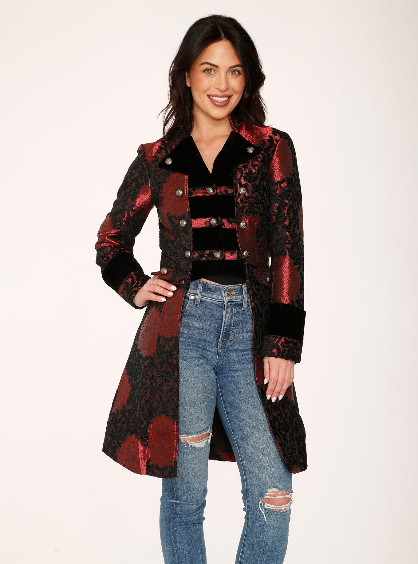 Red Brocade Coat, , hi-res