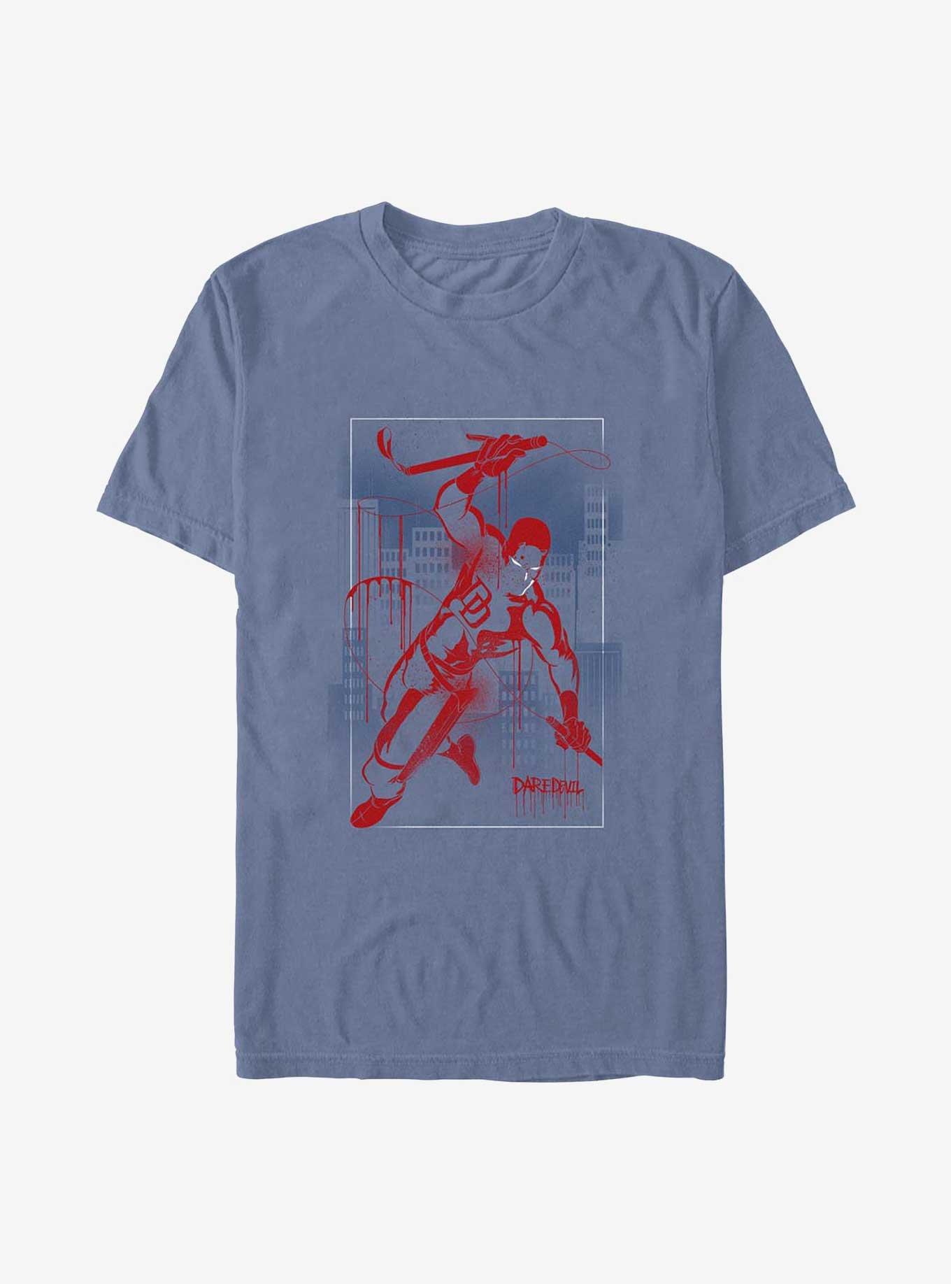 Marvel Daredevil Cityscape Graffiti Garment Dye T-Shirt, BLUEJEAN, hi-res