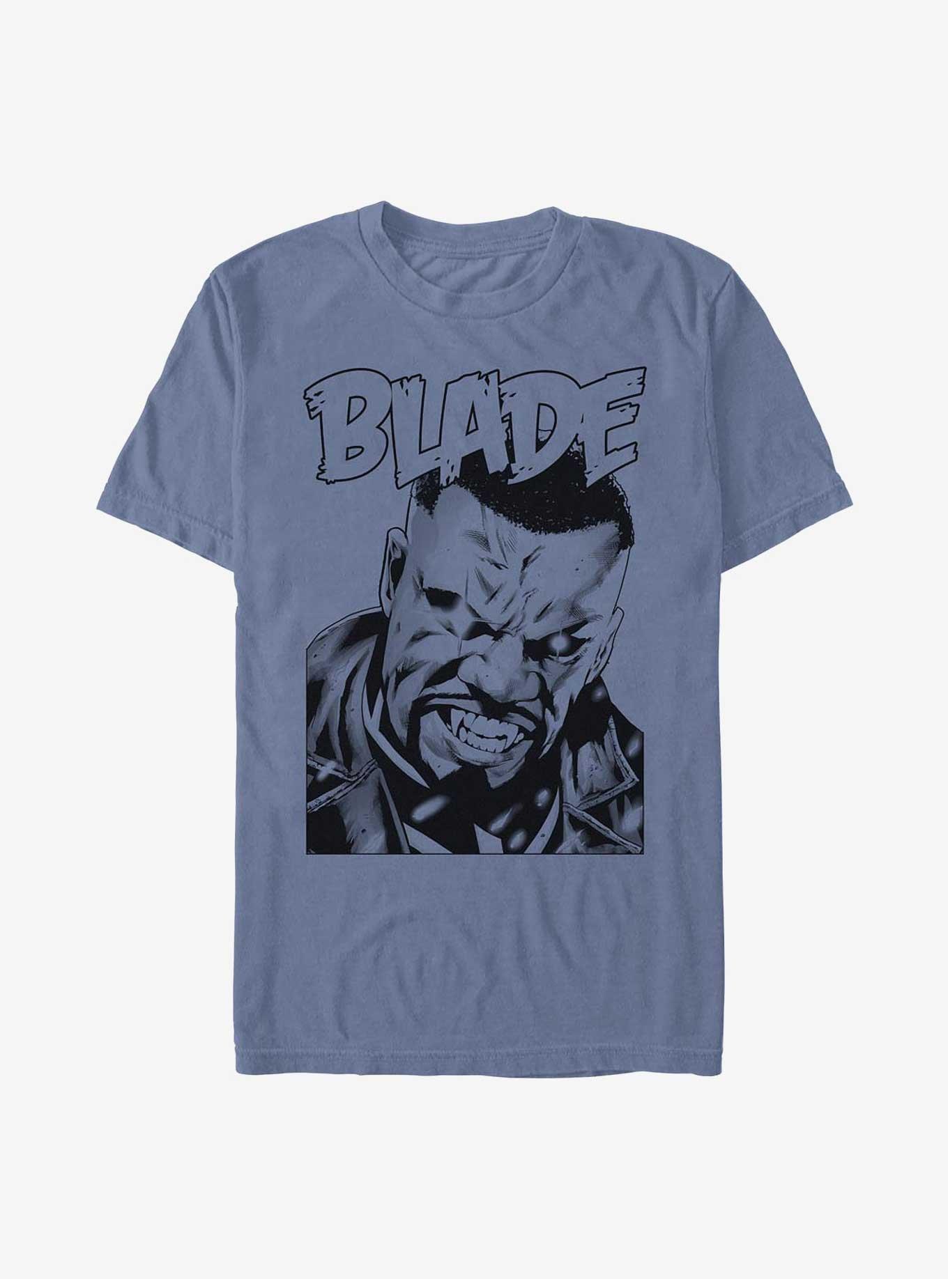 Marvel Blade Vampire Hunter Portrait Garment Dye T-Shirt, BLUEJEAN, hi-res