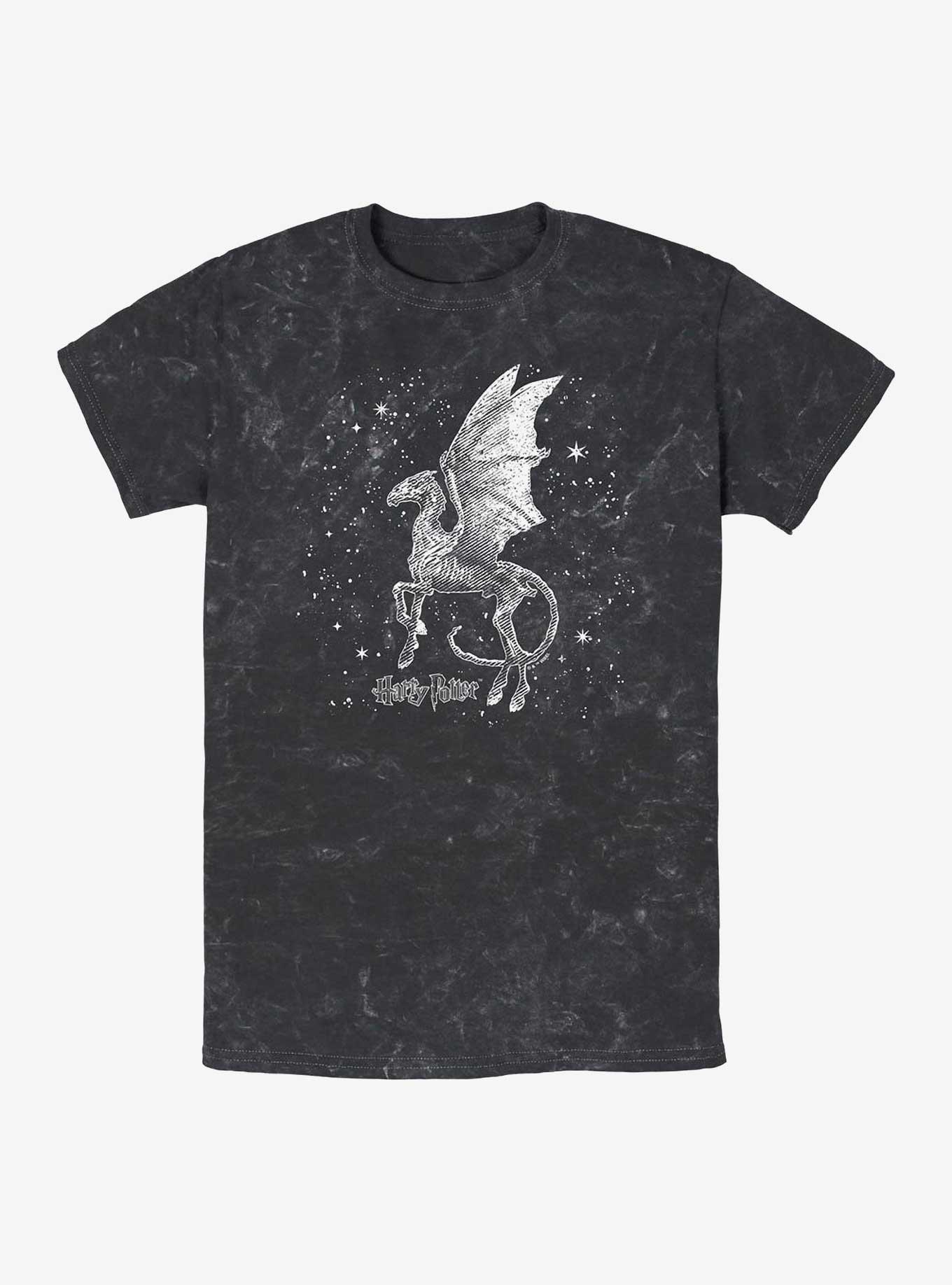 Harry Potter Thestral Moon Mineral Wash T-Shirt, BLACK, hi-res