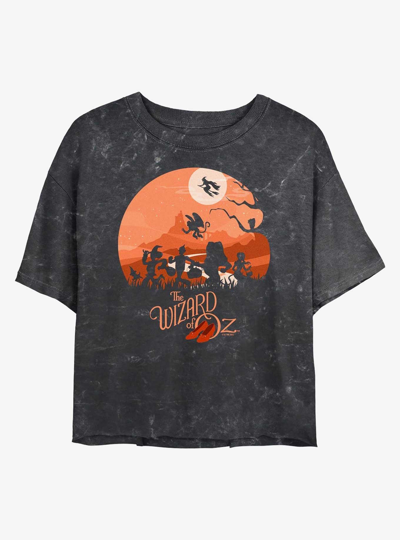 Wizard Of Oz Land Of Oz Haunt Girls Mineral Wash Crop T-Shirt, , hi-res