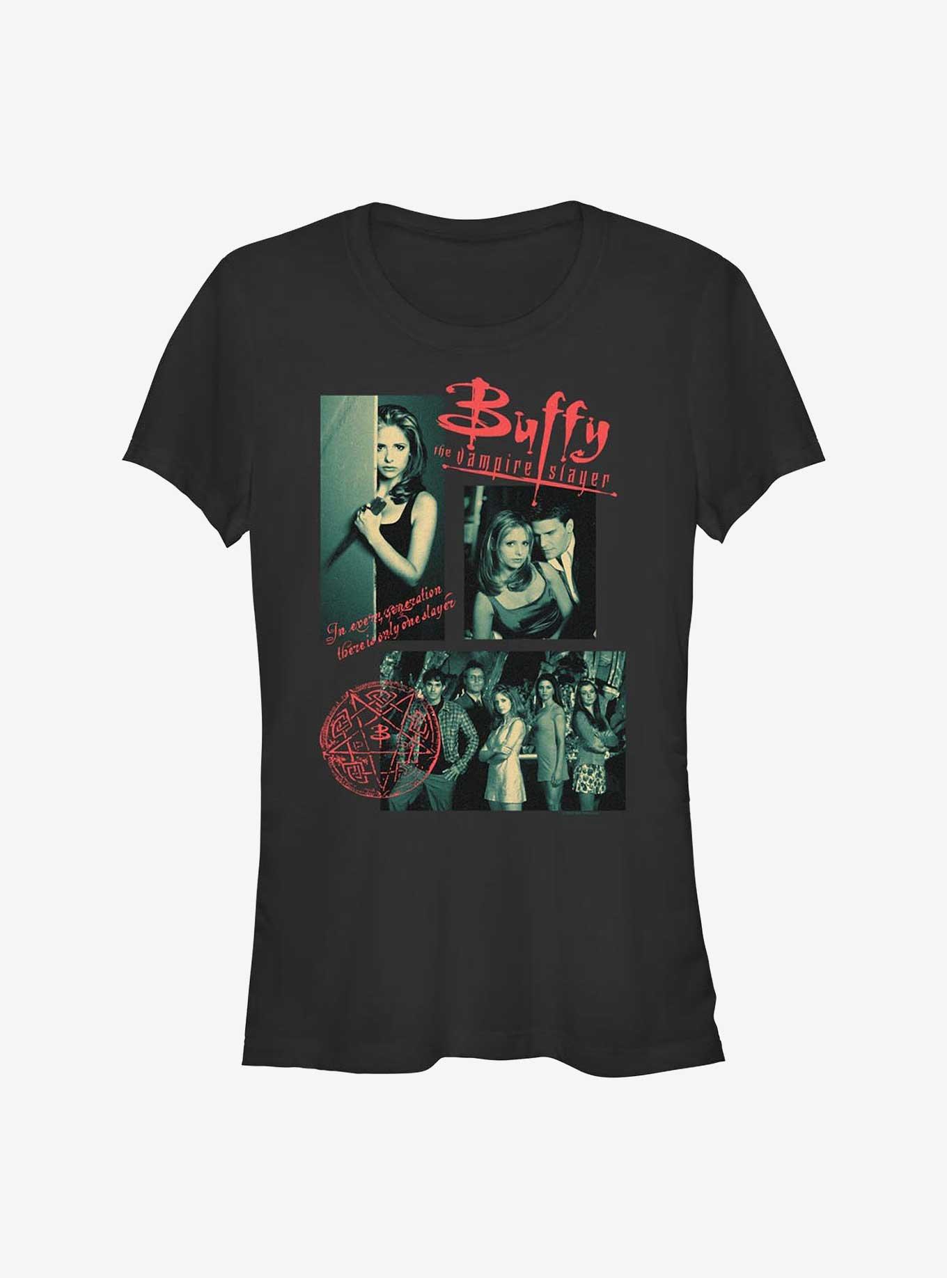 Buffy The Vampire Slayer Multi Image Girls T-Shirt, BLACK, hi-res