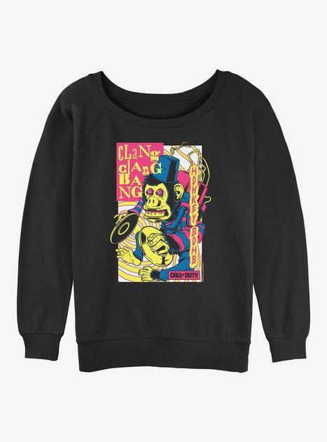 Call of Duty Stranger Monkey Bomb Girls Slouchy Sweatshirt - BLACK ...