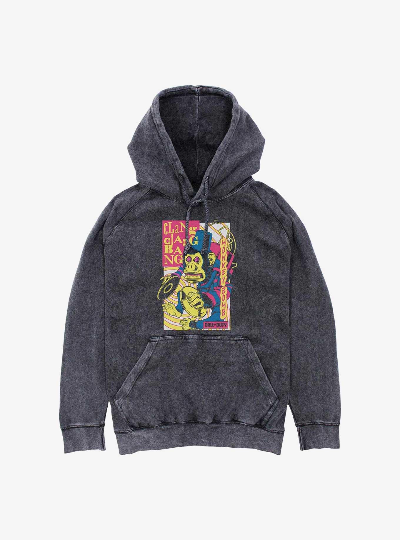 Call of Duty Stranger Monkey Bomb Mineral Wash Hoodie, BLACK, hi-res