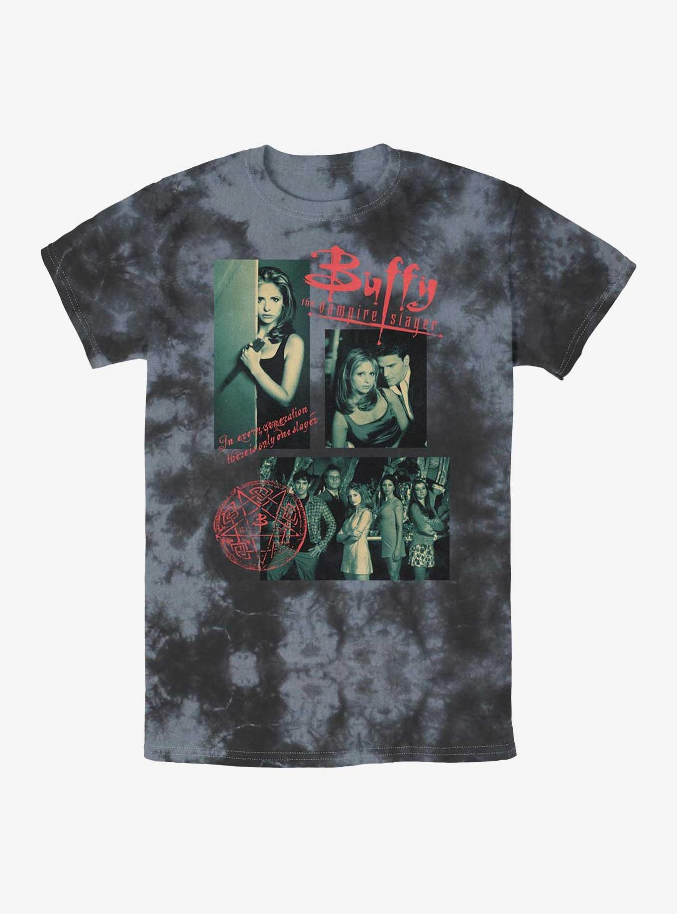 Buffy The Vampire Slayer Multi Image Tie-Dye T-Shirt, BLKCHAR, hi-res