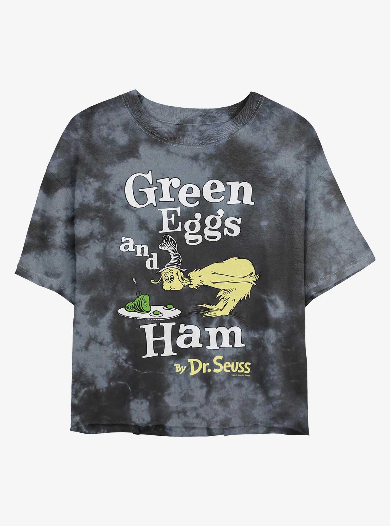 Dr. Seuss Green Eggs And Ham Girls Tie-Dye Crop T-Shirt, , hi-res