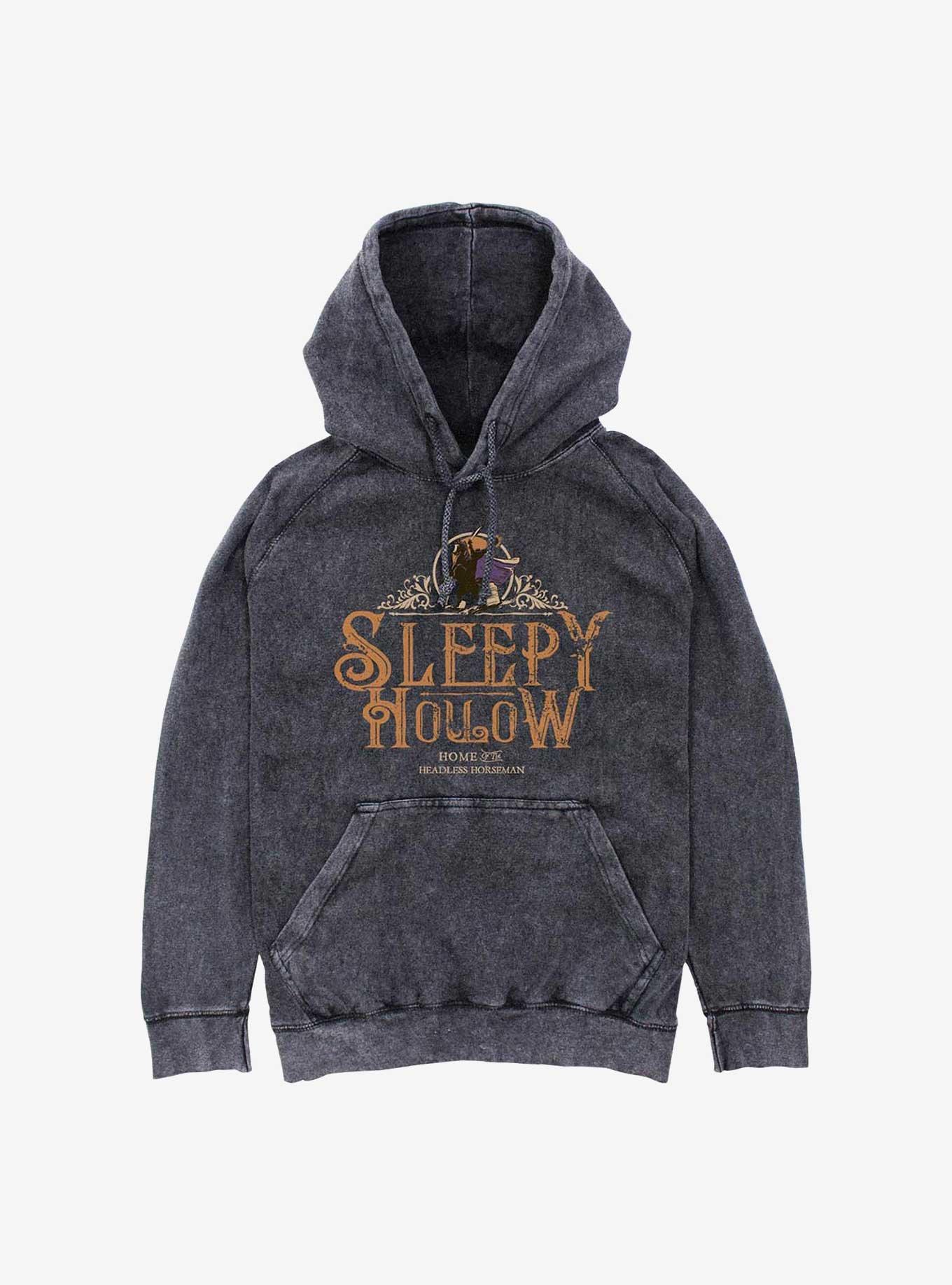 Disney The Adventures Of Ichabod And Mr. Toad Visit Sleepy Hollow Mineral Wash Hoodie, BLACK, hi-res