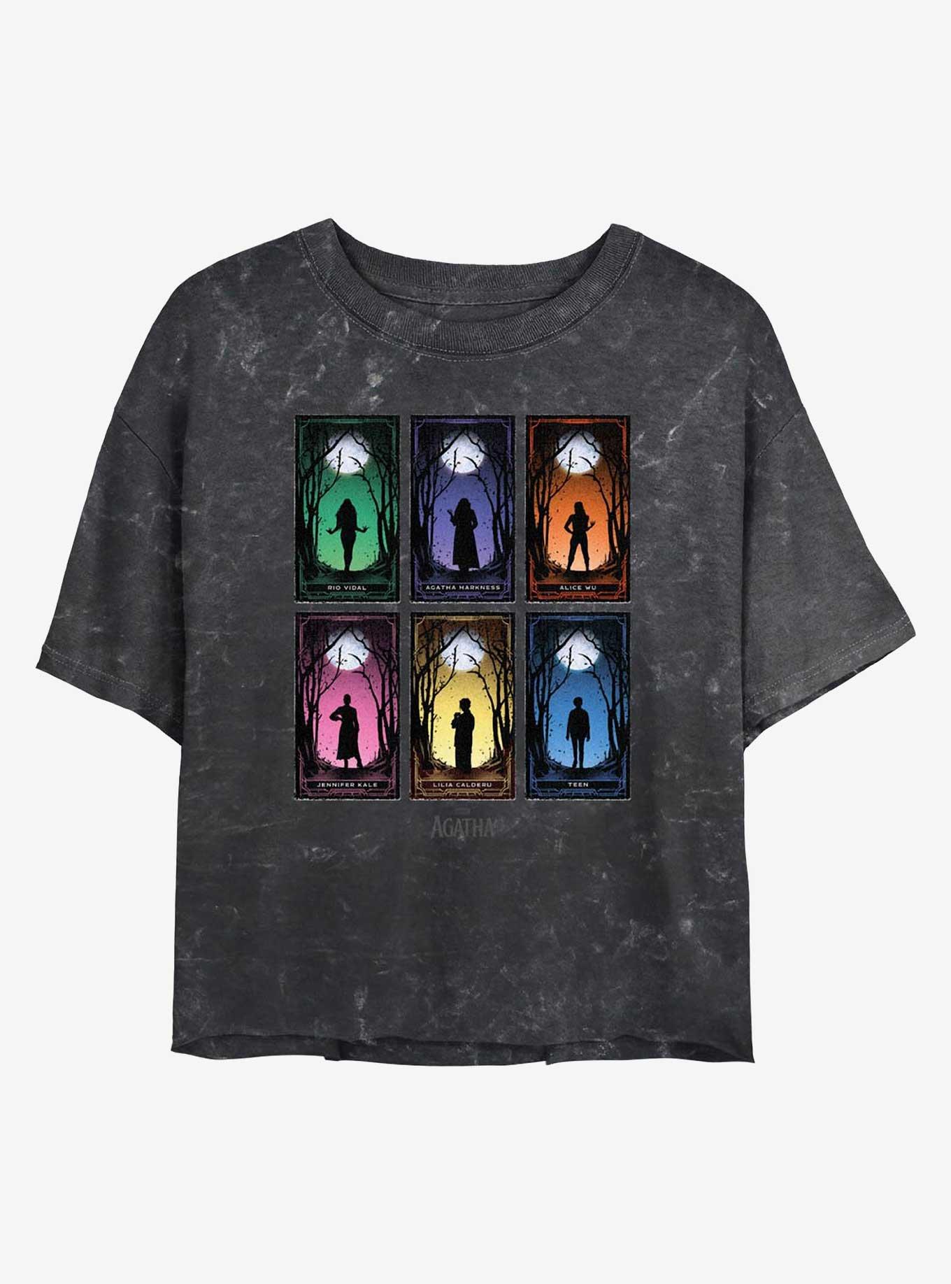 Marvel Agatha Cards Girls Mineral Wash Crop T-Shirt, , hi-res
