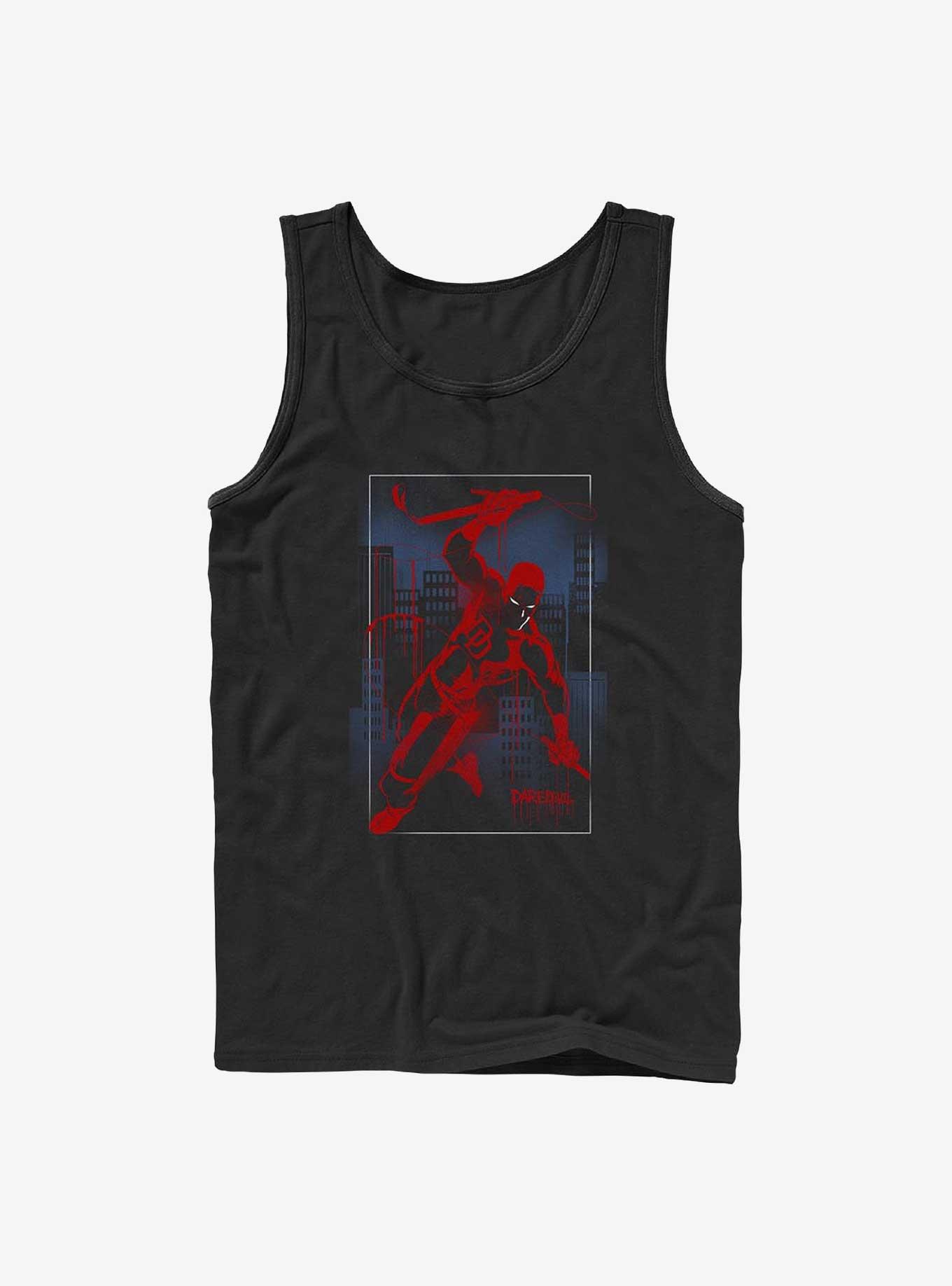 Marvel Daredevil Cityscape Graffiti Tank, BLACK, hi-res