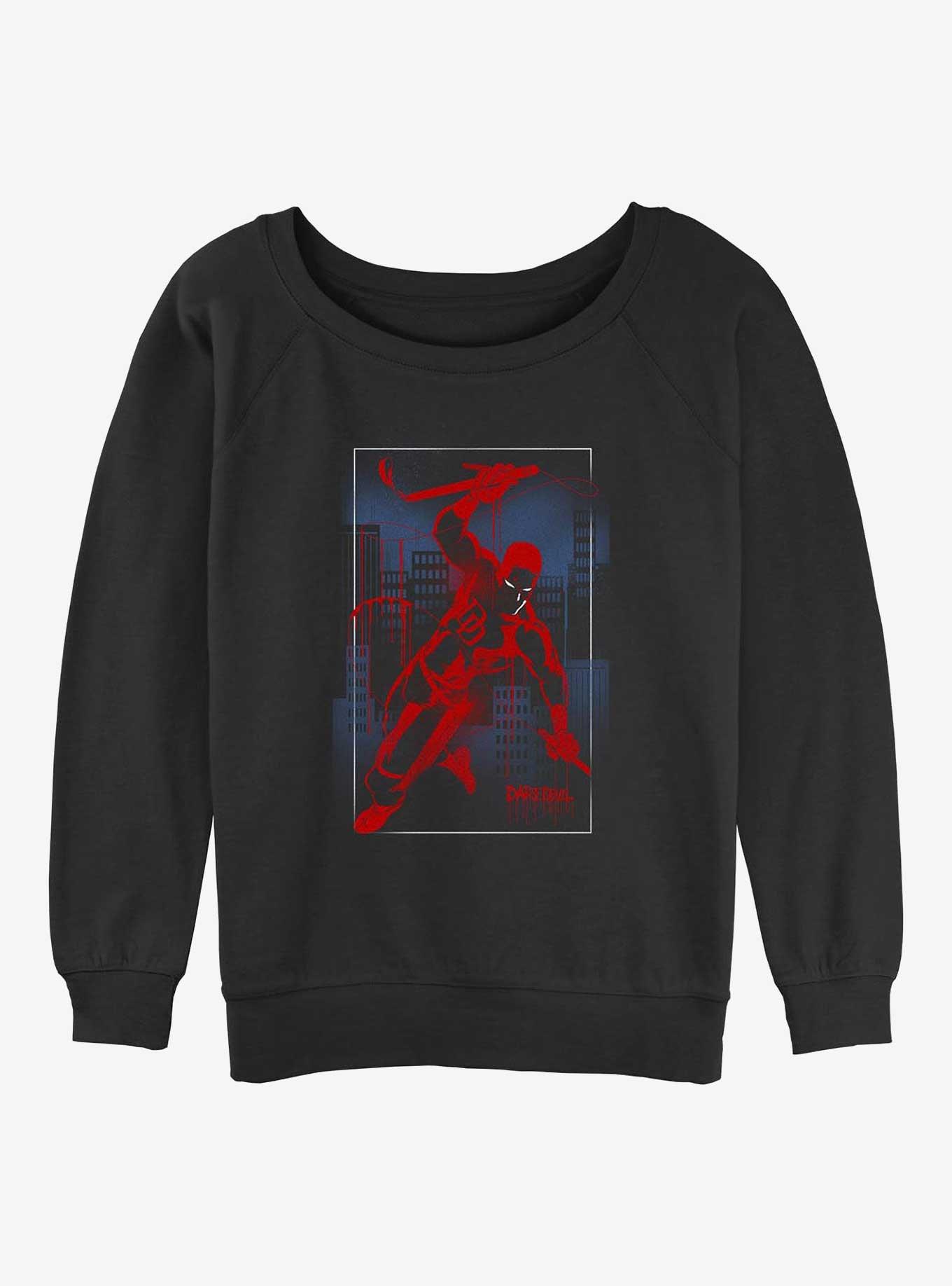 Marvel Daredevil Cityscape Graffiti Girls Slouchy Sweatshirt, , hi-res