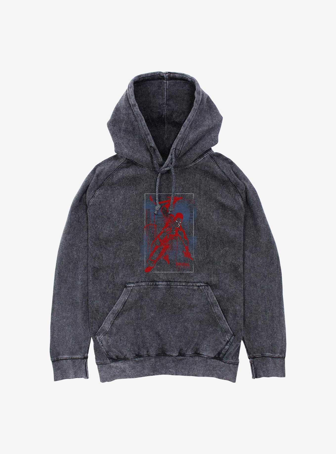 Marvel Daredevil Cityscape Graffiti Mineral Wash Hoodie, , hi-res