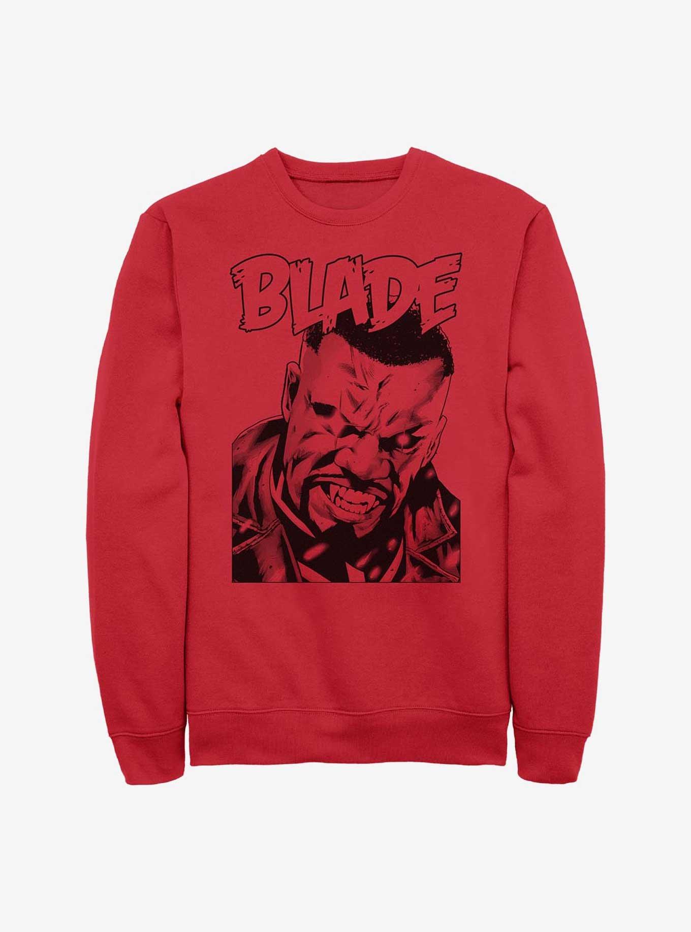 Marvel Blade Vampire Hunter Portrait Sweatshirt, RED, hi-res