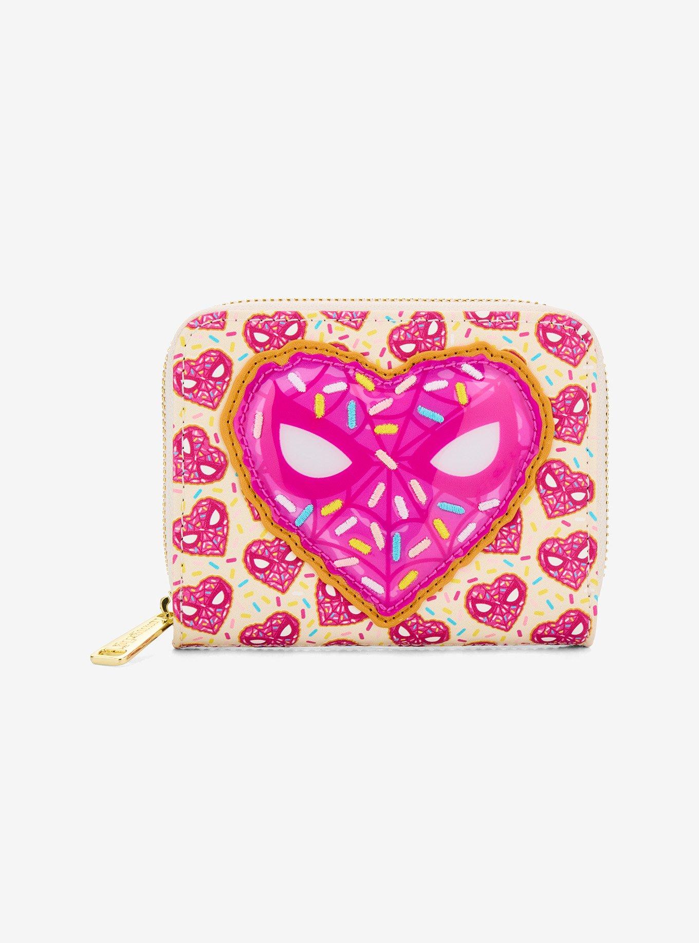 Loungefly Marvel Spider-Man Sprinkle Donut Mask Accordion Wallet - BoxLunch Exclusive, , hi-res