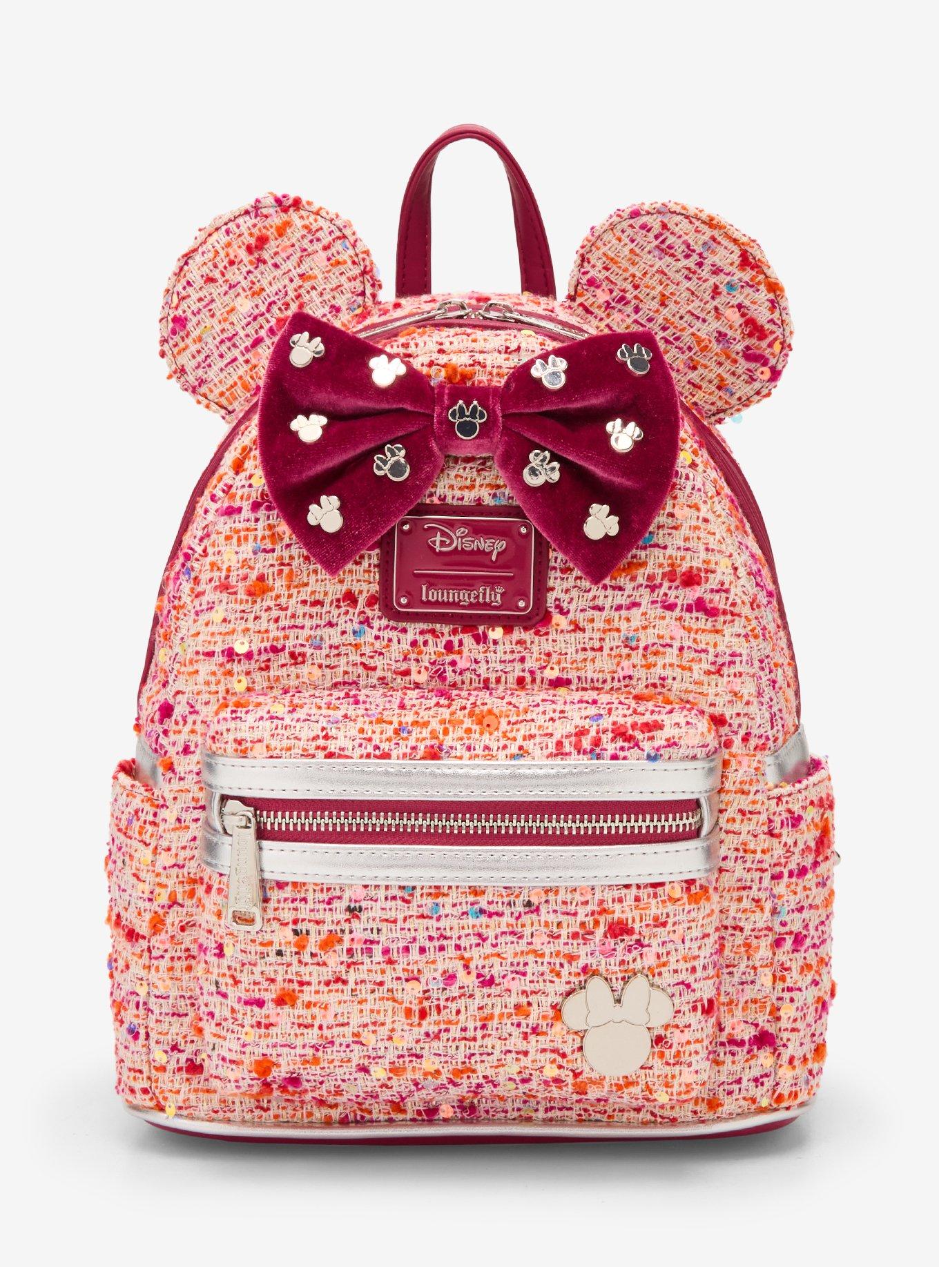 Loungefly Pink Bouclé Fabric Minnie Mouse Ears Mini Backpack - BoxLunch Exclusive, , hi-res