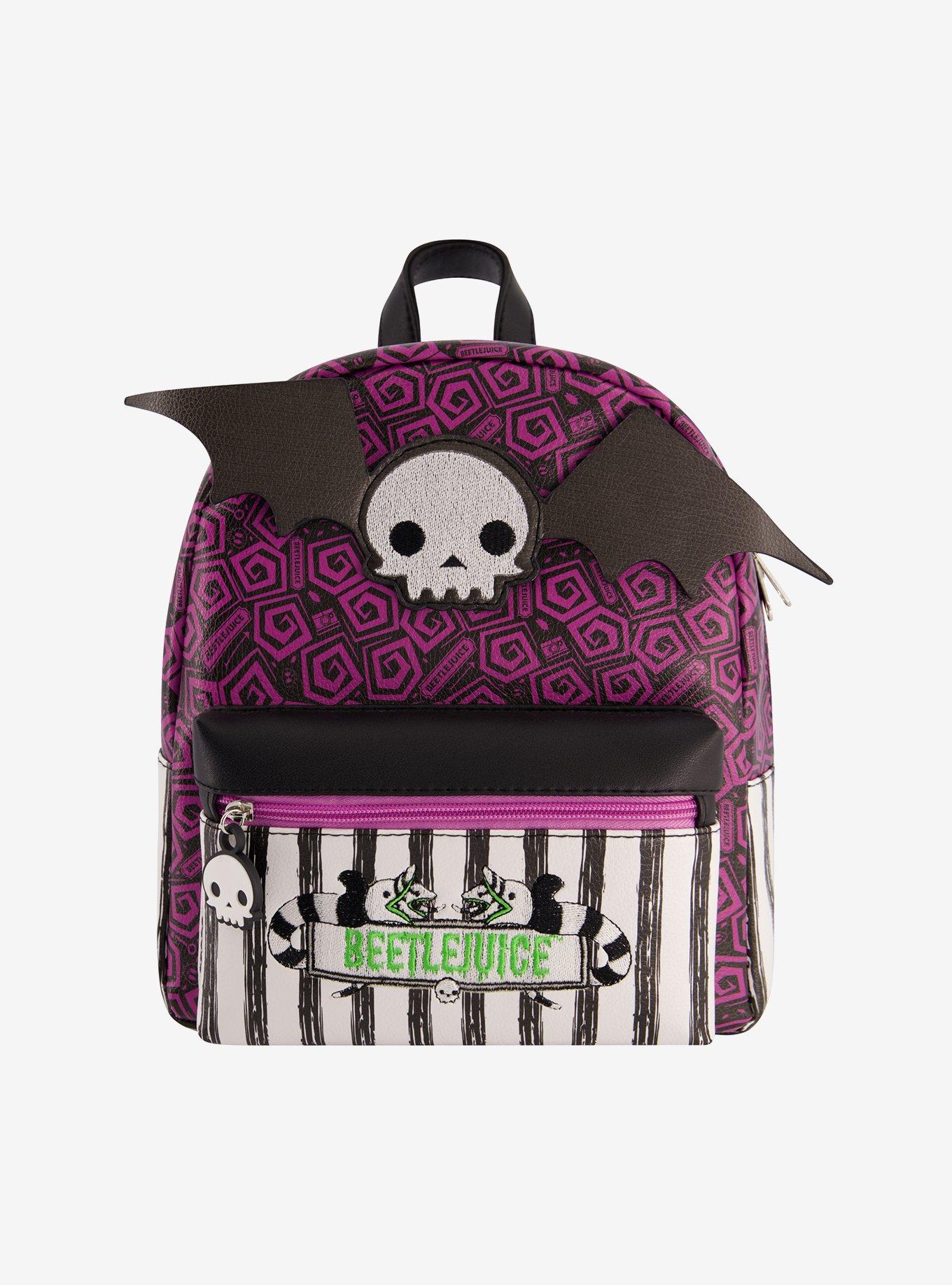hot topic beetlejuice mini wing backpack by Loungefly Have some fun with your spooky style this season with this bag Beetlejuice Recently Deceased Handbook Bat