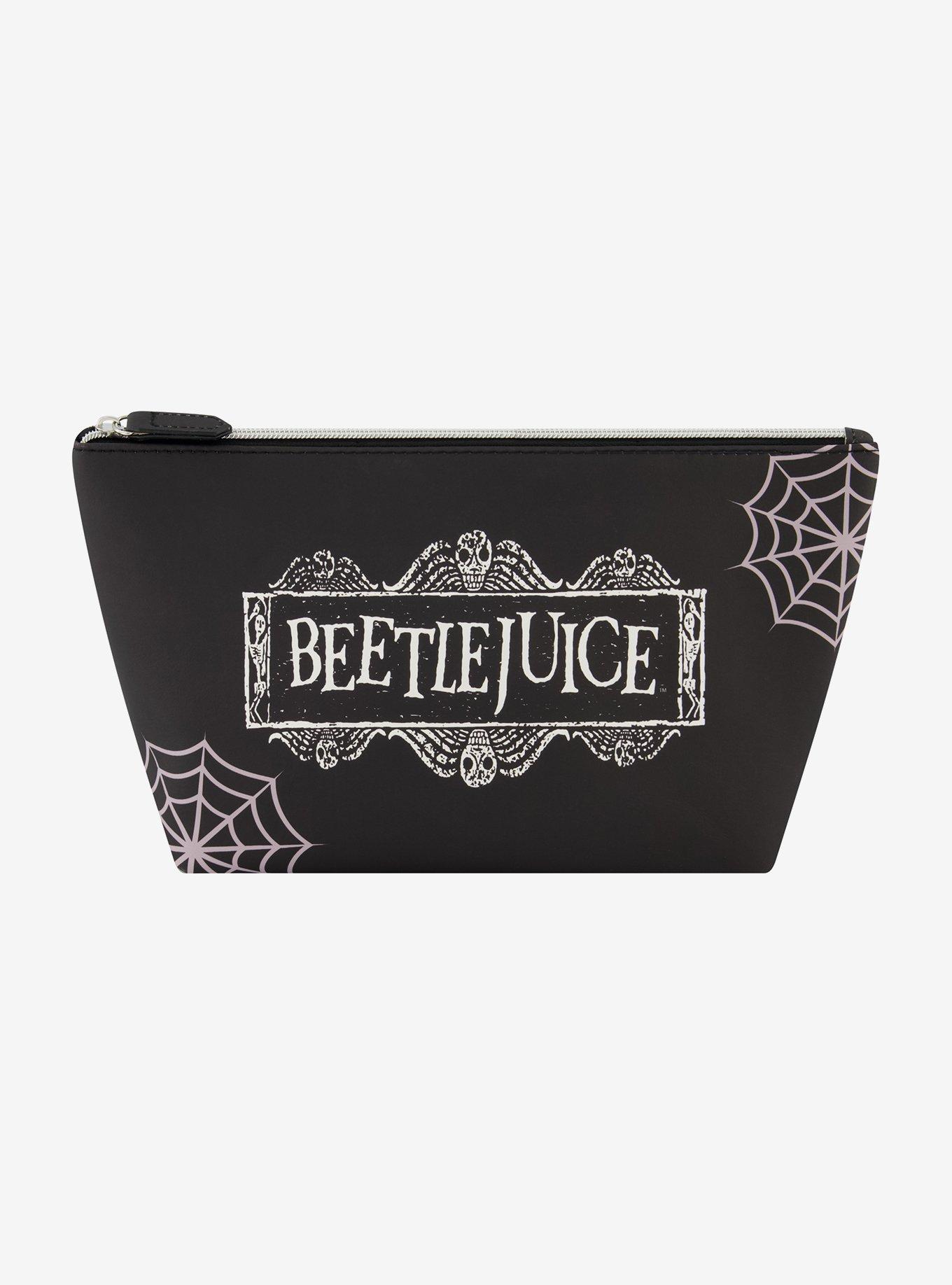 Beetlejuice Logo Spiderweb Cosmetic Travel Bag, , hi-res