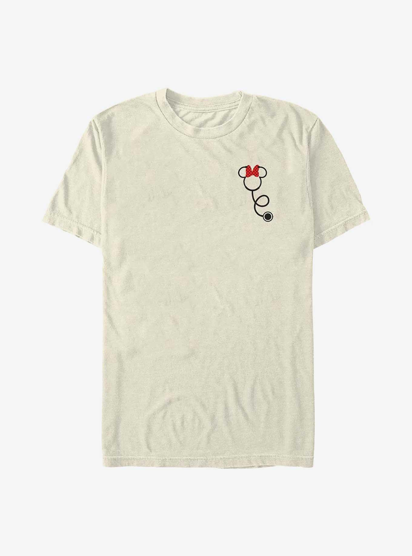 Disney Minnie Mouse Minnie Stethoscope Pocket Garment Dye T-Shirt, IVORY, hi-res