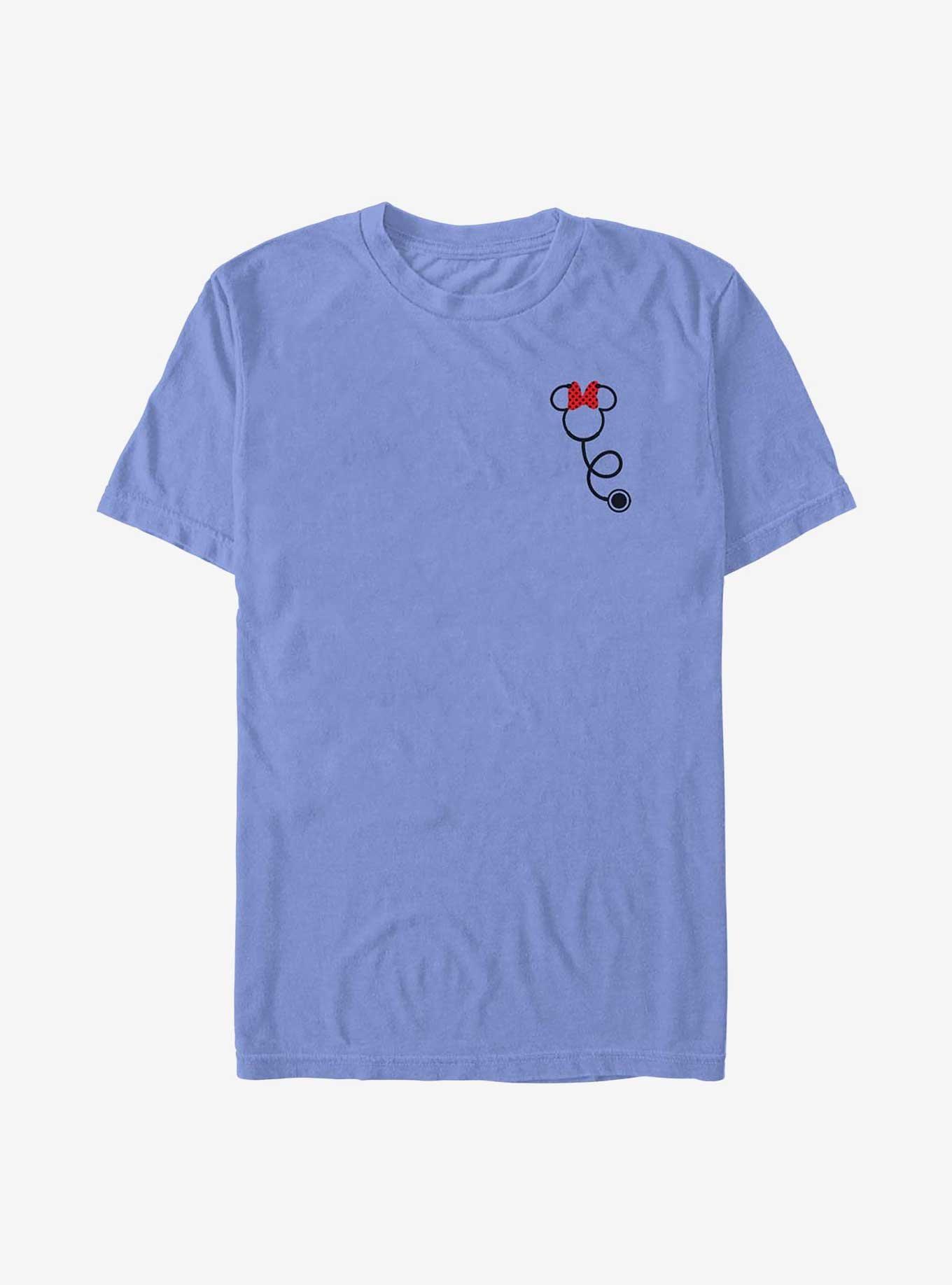COMFORTCOLORS Disney Minnie Mouse Minnie Stethoscope Pocket Garment Dye T-Shirt