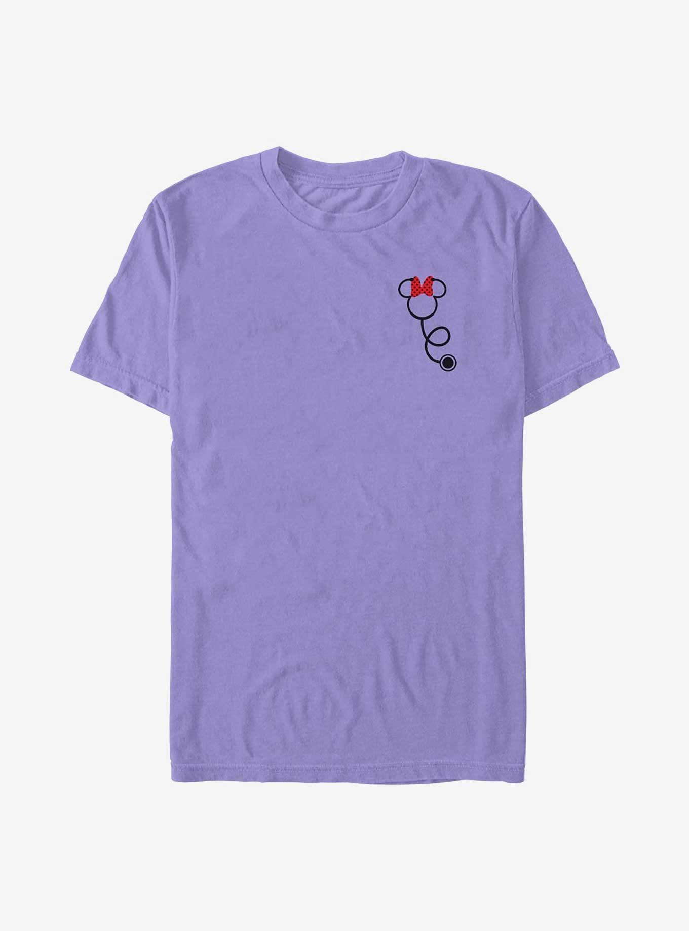 Disney Minnie Mouse Minnie Stethoscope Pocket Garment Dye T-Shirt, VIOLET, hi-res