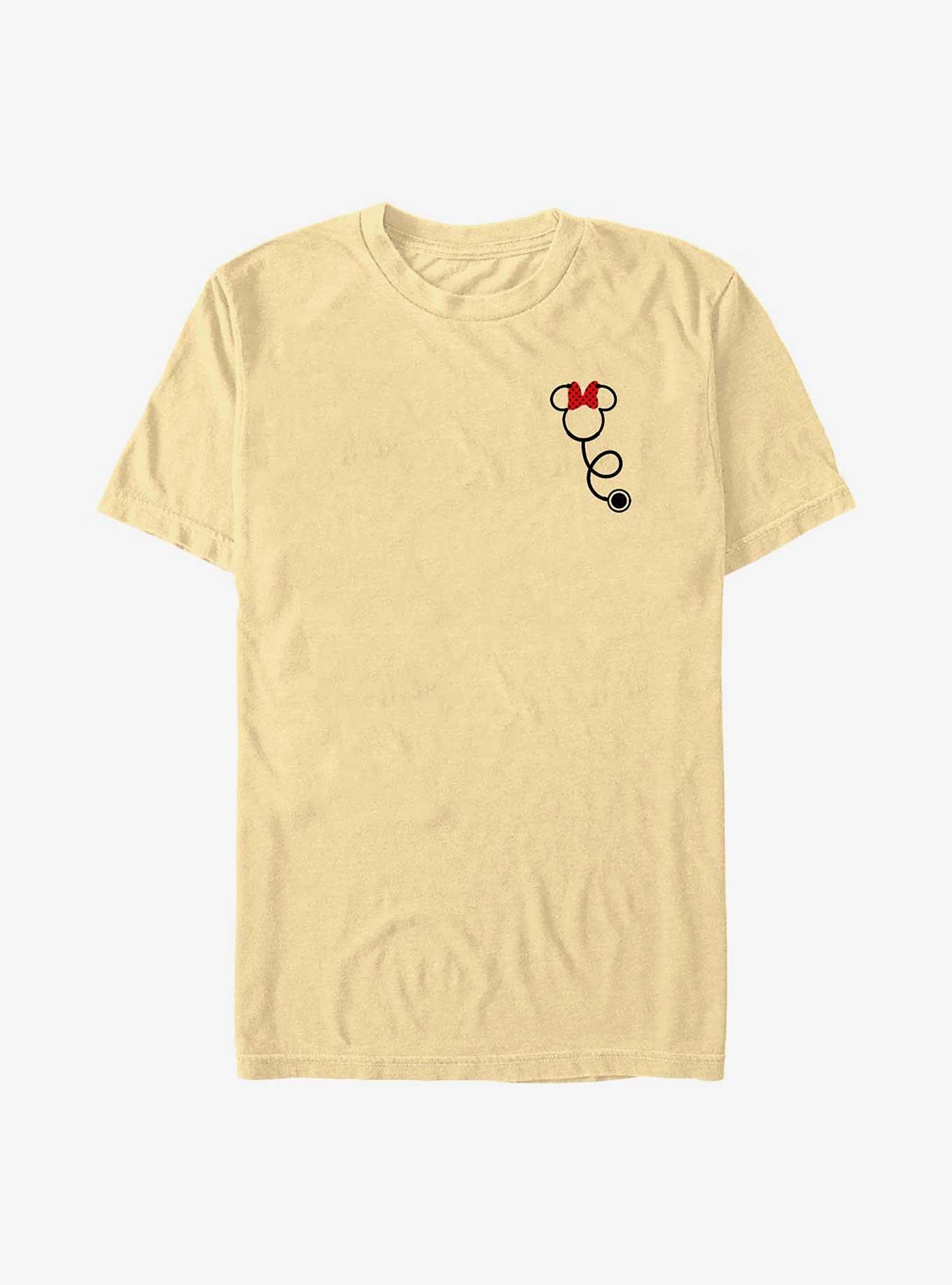 Disney Minnie Mouse Minnie Stethoscope Pocket Garment Dye T-Shirt, BUTTER, hi-res