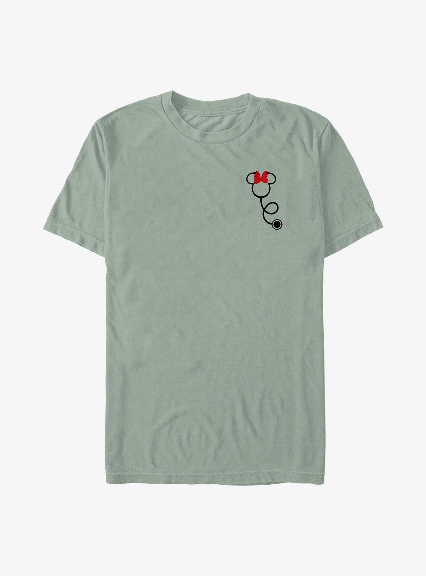 COMFORTCOLORS Disney Minnie Mouse Minnie Stethoscope Pocket Garment Dye T-Shirt