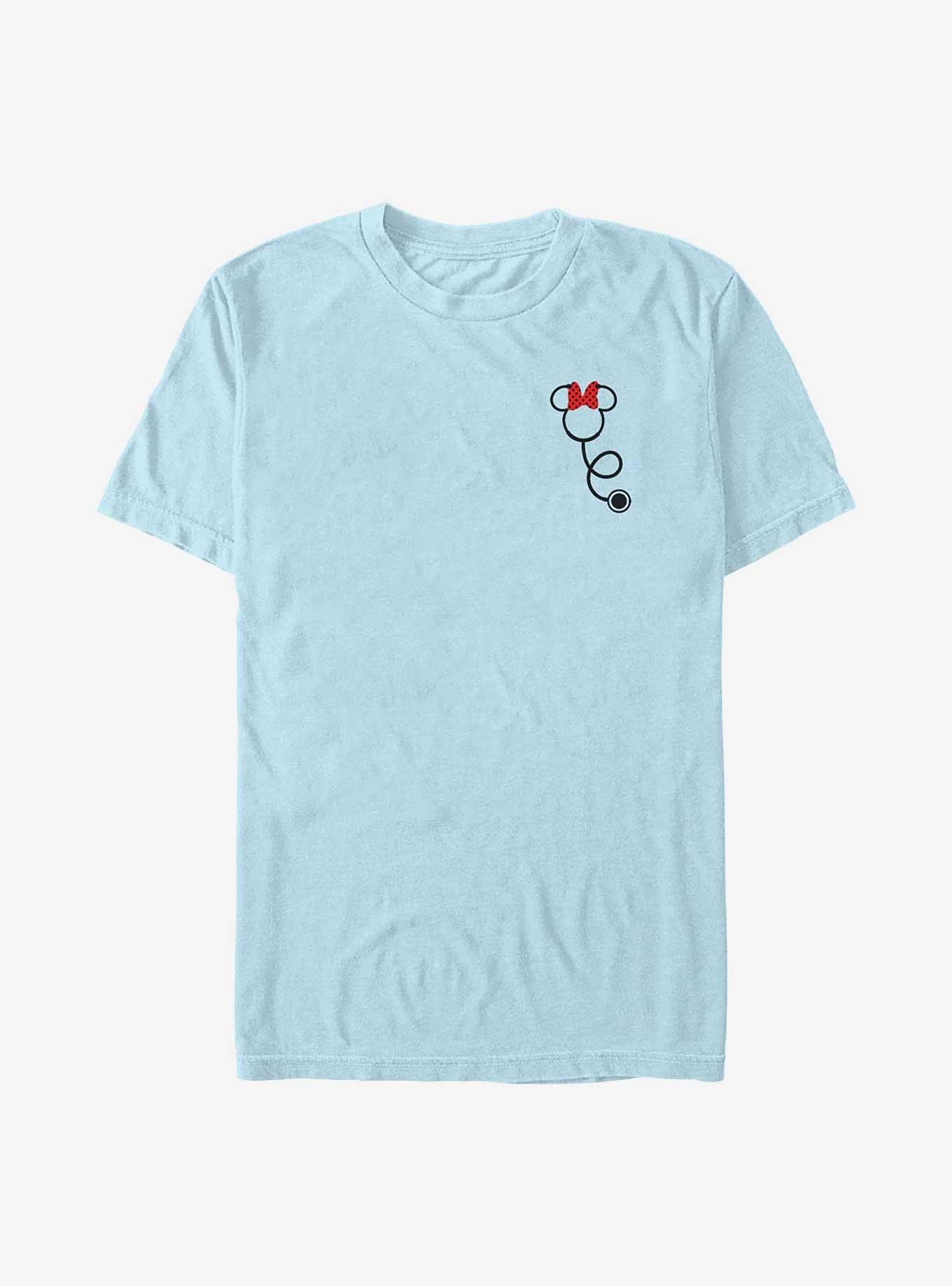 COMFORTCOLORS Disney Minnie Mouse Minnie Stethoscope Pocket Garment Dye T-Shirt