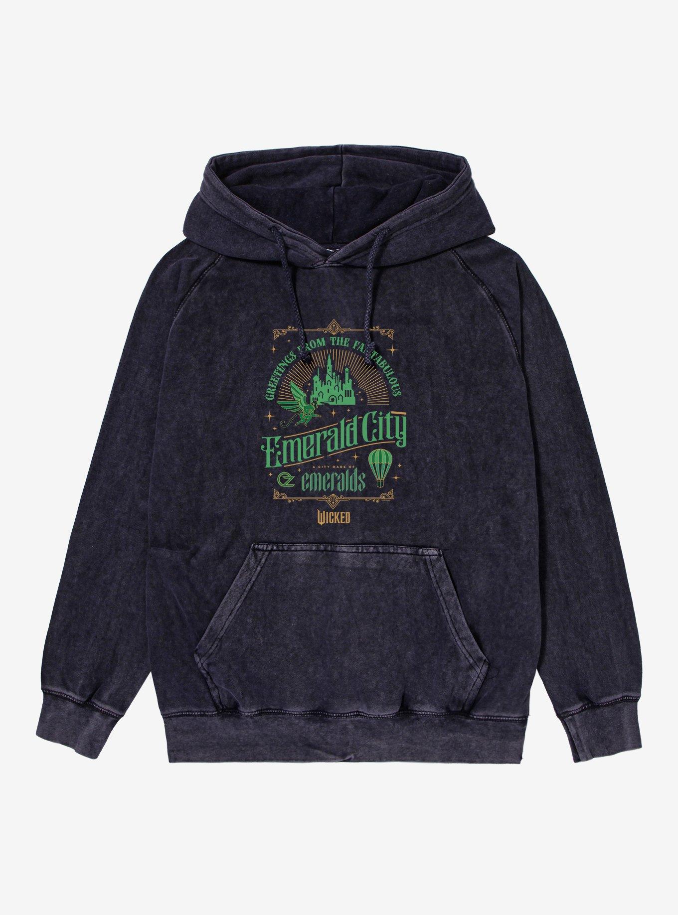 Wicked Emerald City Mineral Wash Hoodie, , hi-res