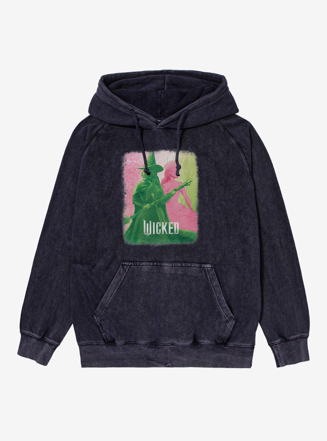 Wicked Elphaba Glinda Split Mineral Wash Hoodie, , hi-res