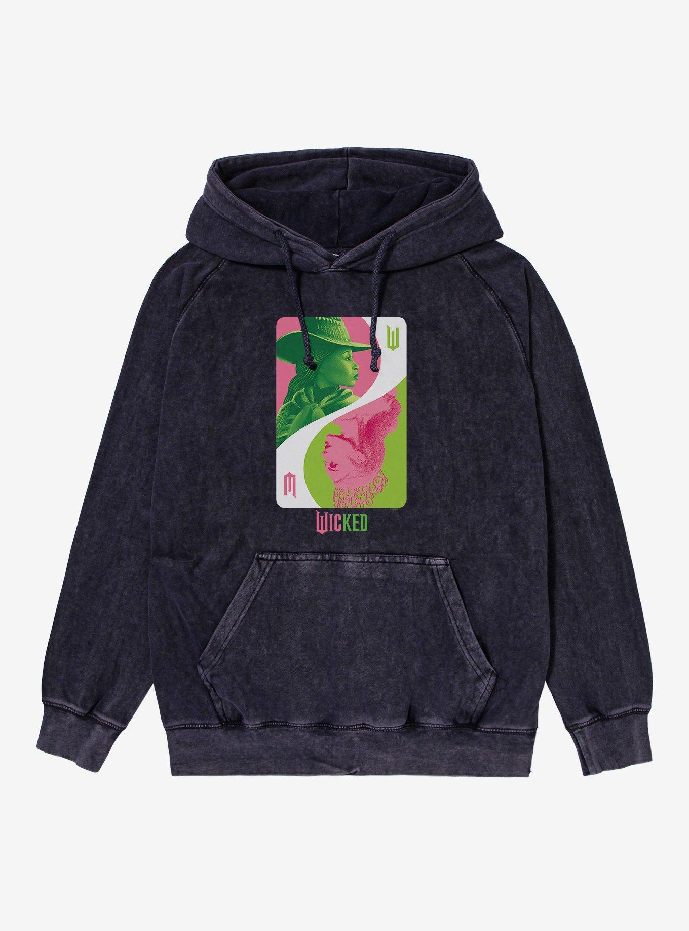 Wicked Elphaba Glinda Card Mineral Wash Hoodie, , hi-res