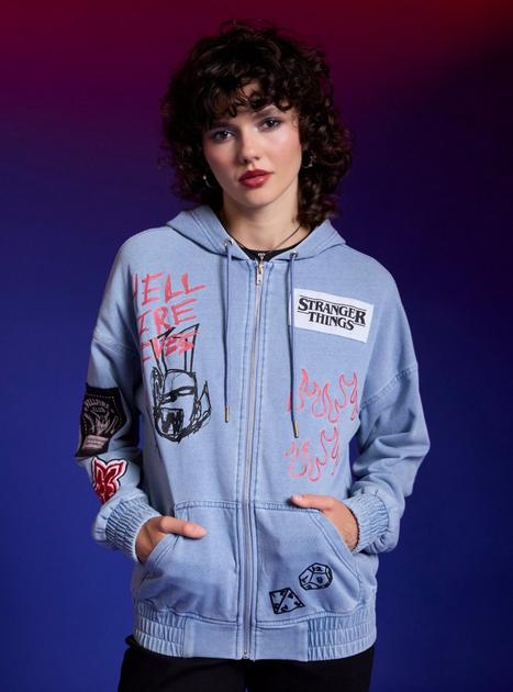 Stranger Things Hellfire Patches Girls Hoodie | Hot Topic