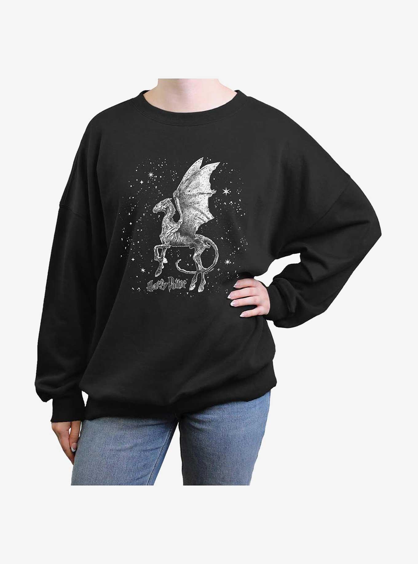 Harry Potter Thestral Moon Girls Oversized Sweatshirt, BLACK, hi-res