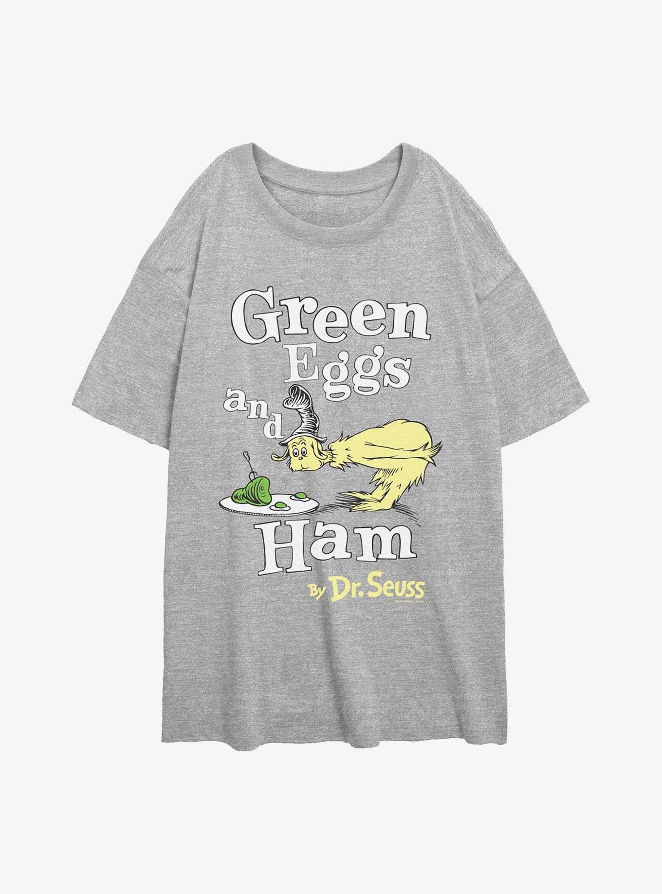 Dr. Seuss Green Eggs And Ham Girls Oversized T-Shirt, ATH HTR, hi-res