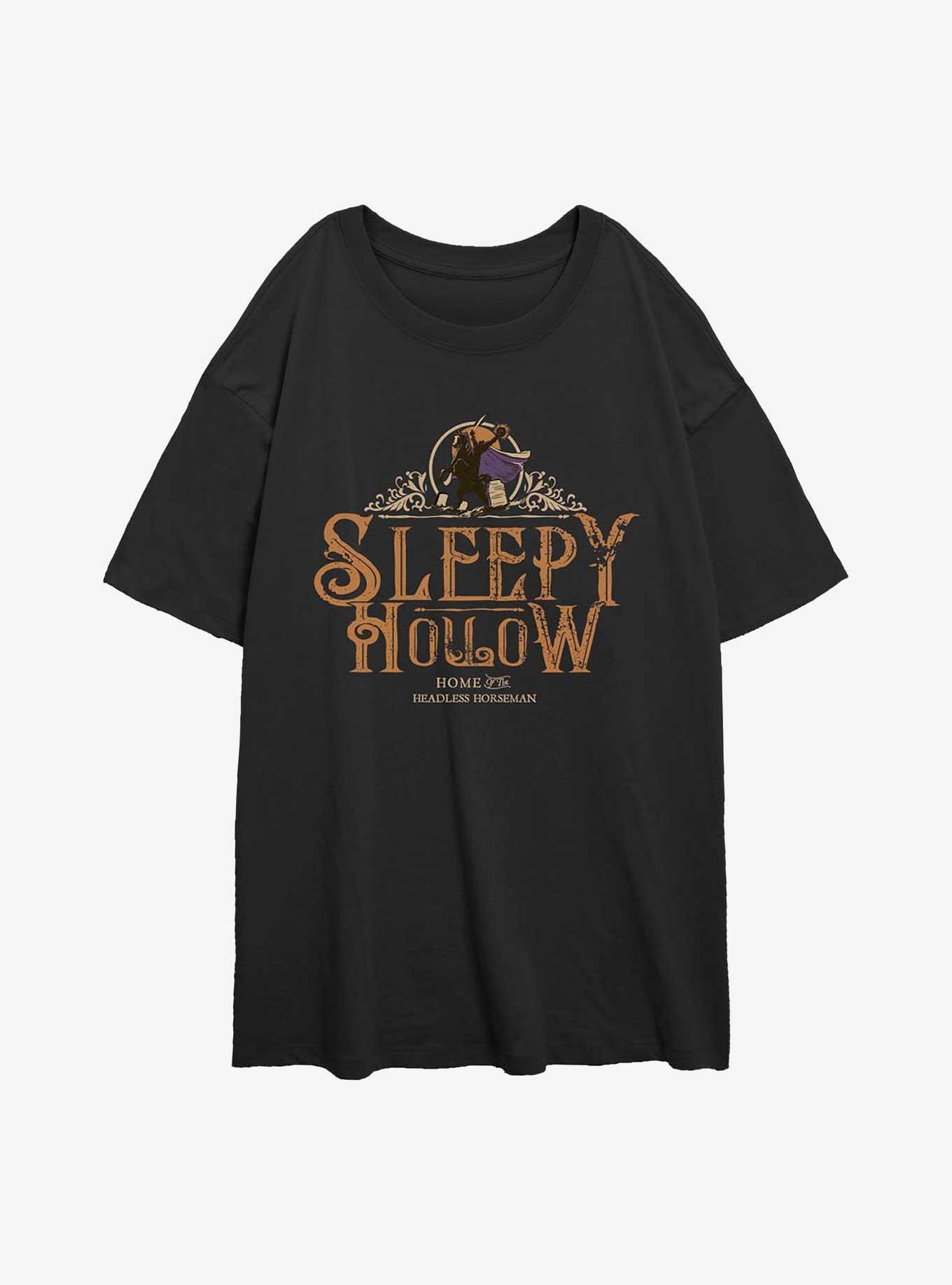 Disney The Adventures Of Ichabod And Mr. Toad Visit Sleepy Hollow Girls Oversized T-Shirt, BLACK, hi-res