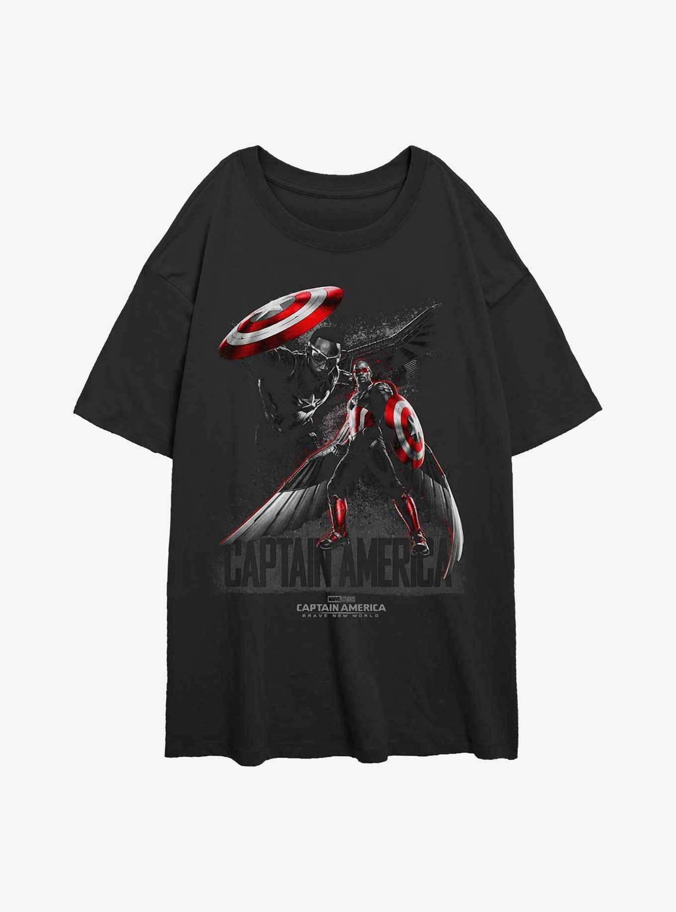 Captain America: Brave New World Pose Girls Oversized T-Shirt, BLACK, hi-res