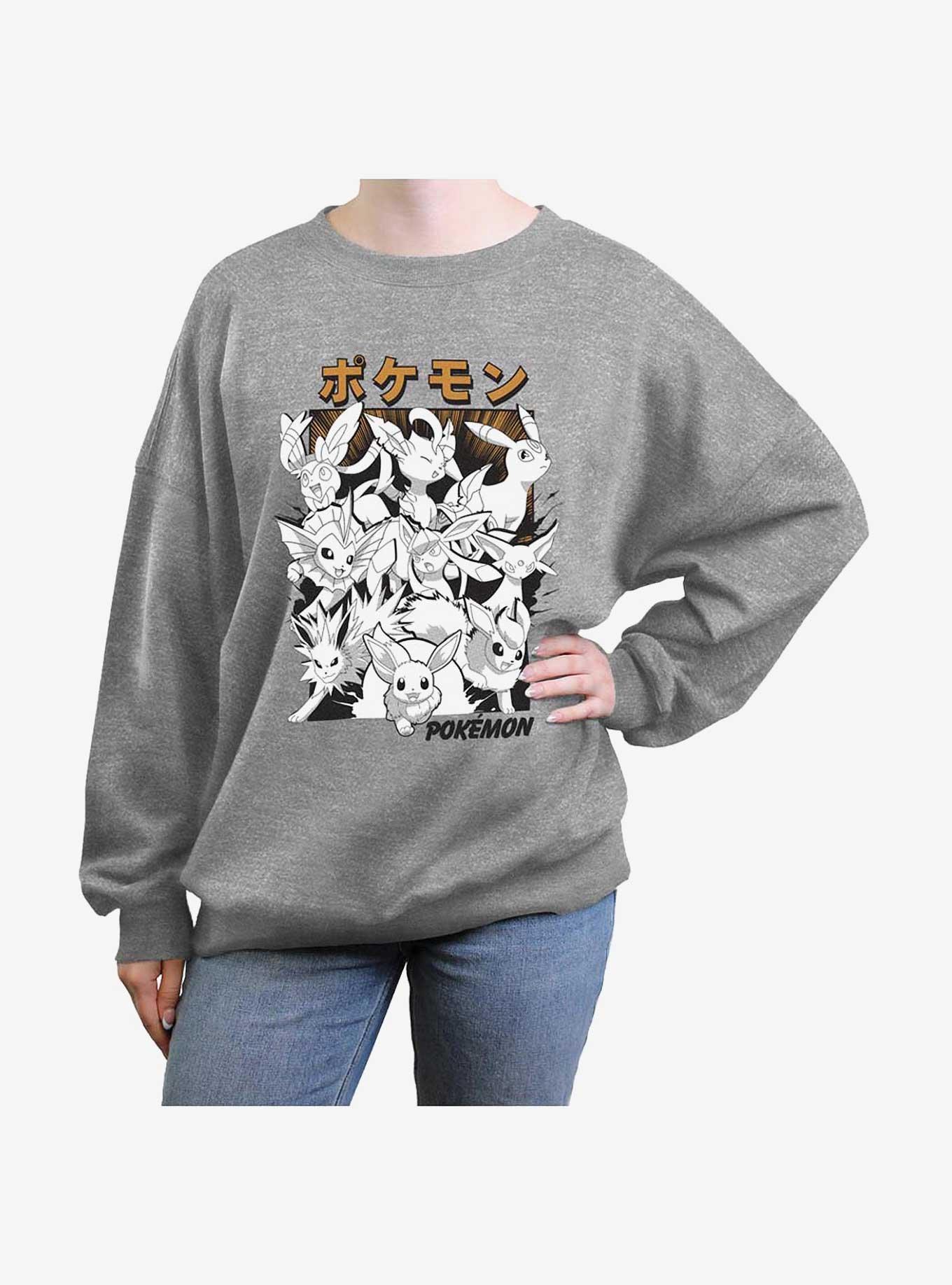 Pokemon Eevee Evolutions Poster Girls Oversized Sweatshirt, , hi-res