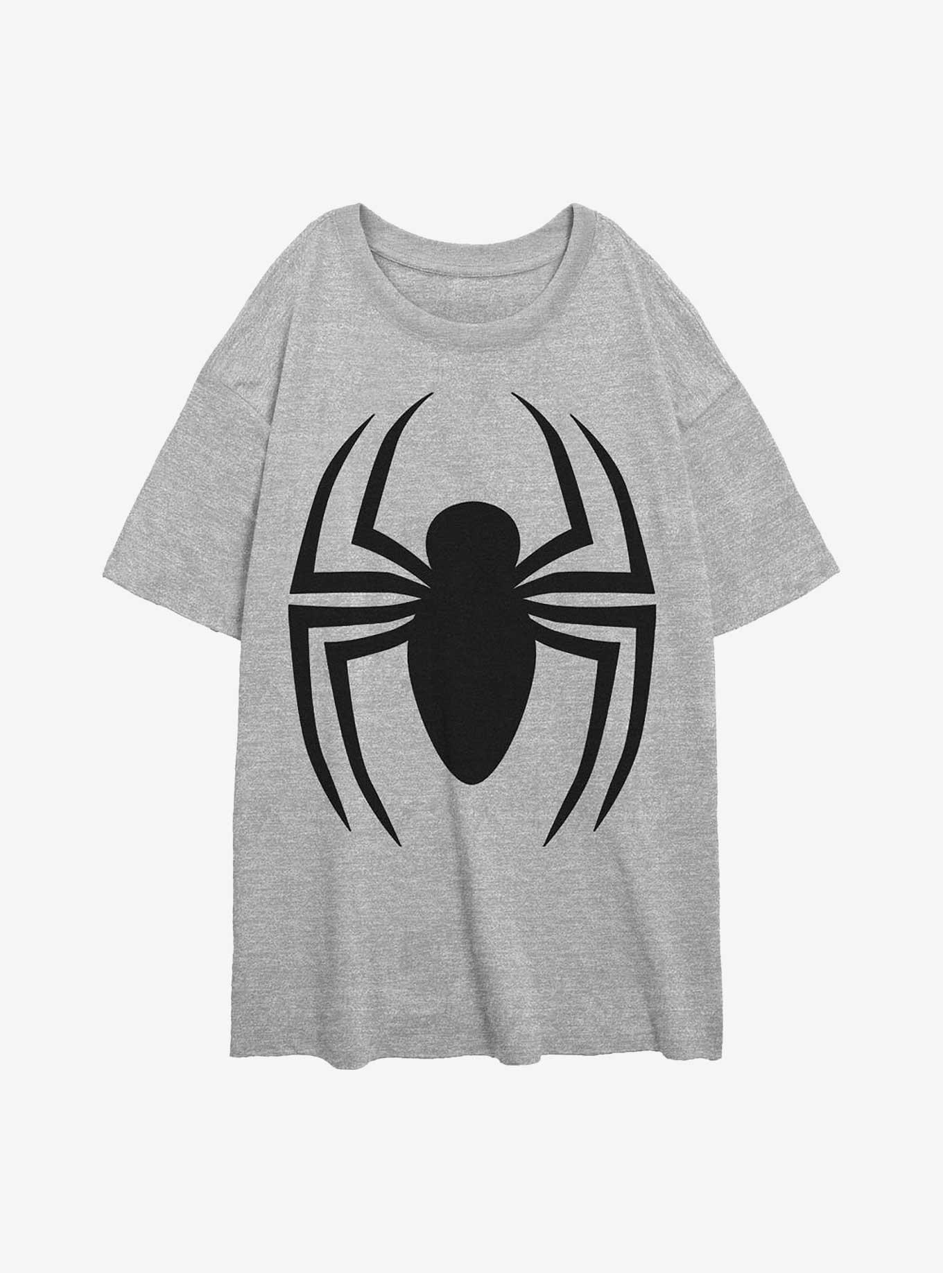 Marvel Spider-Man Ultimate Logo Girls Oversized T-Shirt, ATH HTR, hi-res
