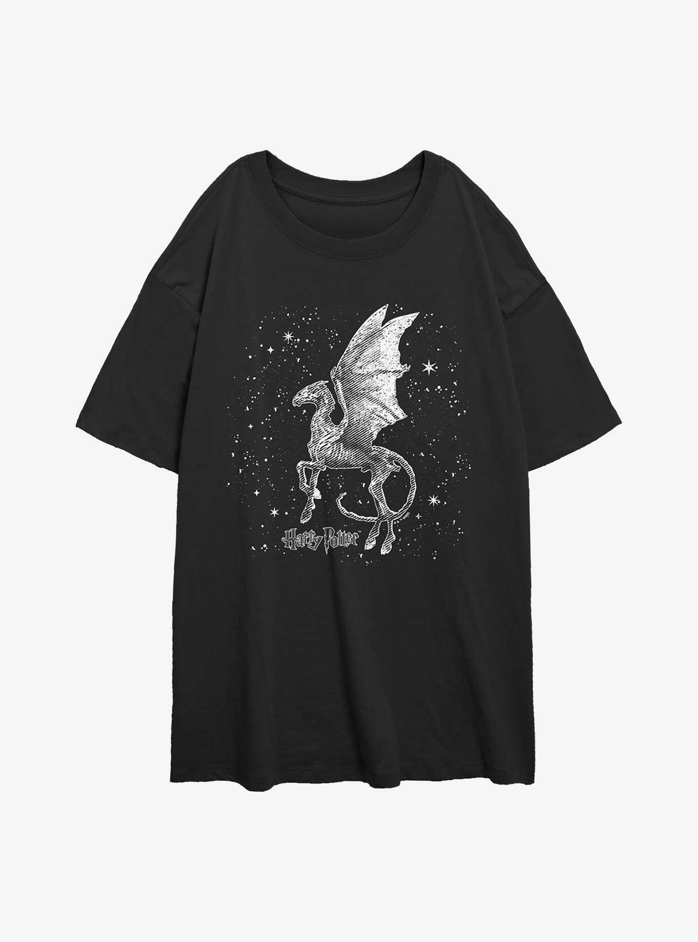 Harry Potter Thestral Moon Girls Oversized T-Shirt, BLACK, hi-res
