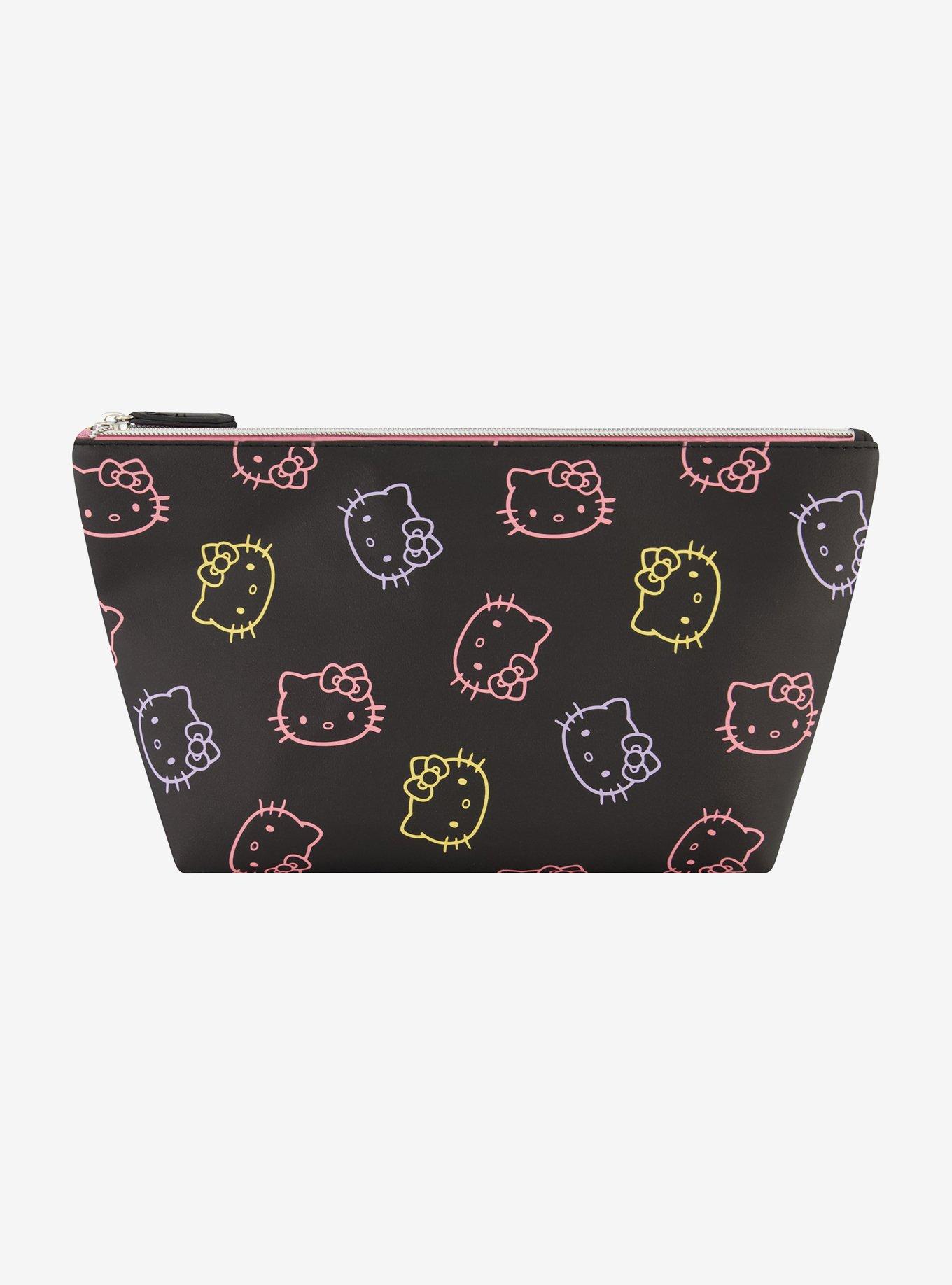 Hello Kitty Faces Neon Outline Cosmetic Travel Bag, , hi-res