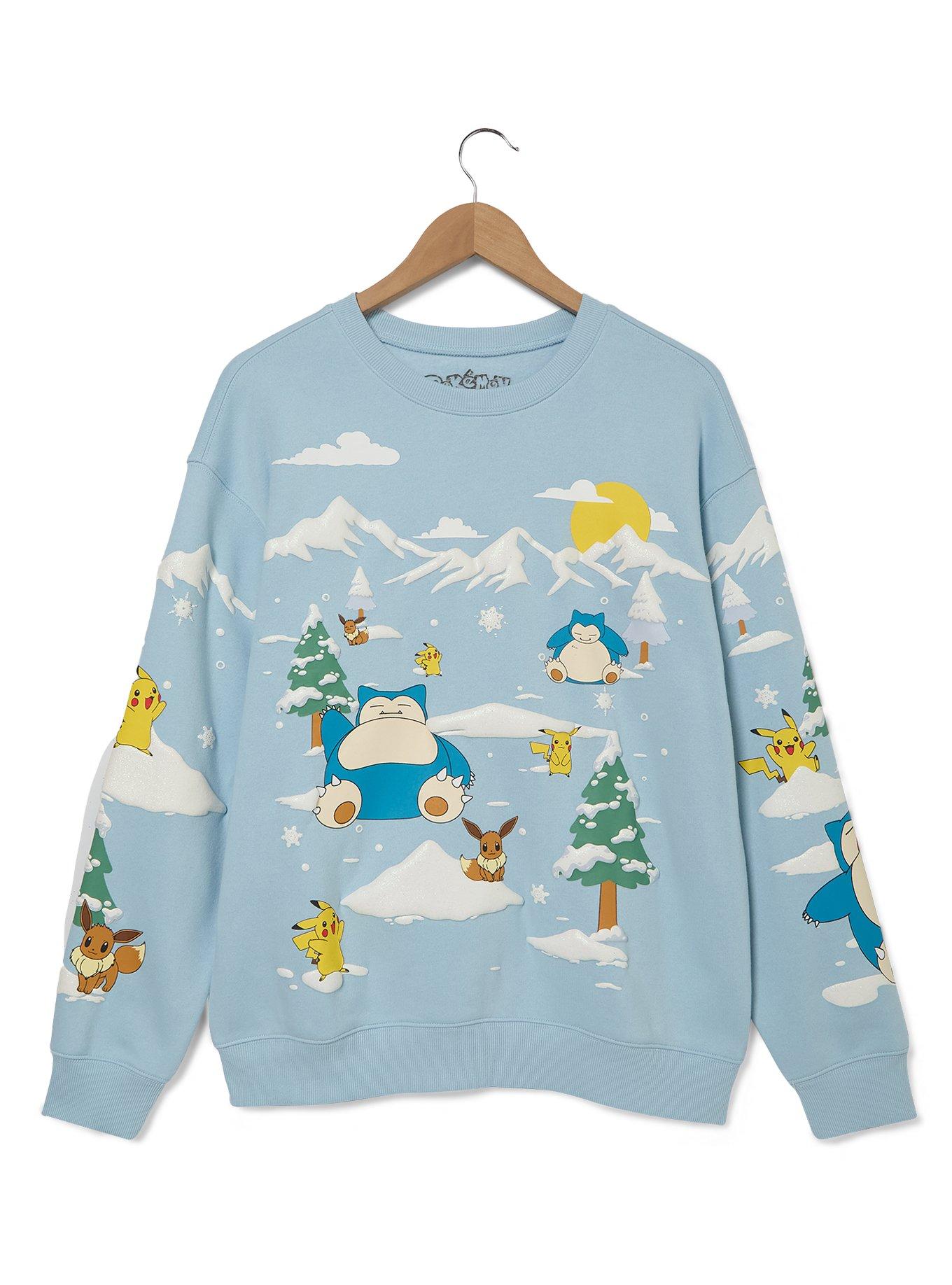 Pokémon Winter Scene Allover Print Women's Crewneck - BoxLunch Exclusive, , hi-res