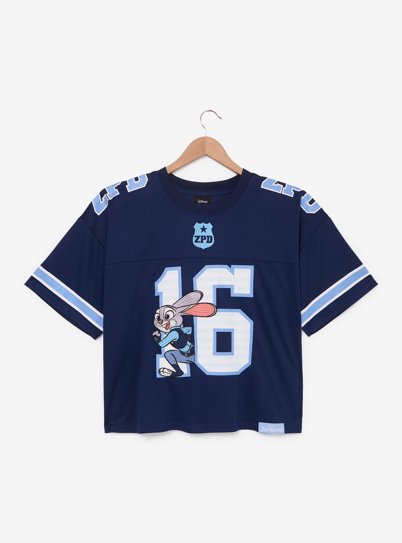 Disney Zootopia Judy Hopps Women's Plus Size Cropped Football Jersey - BoxLunch Exclusive, , hi-res