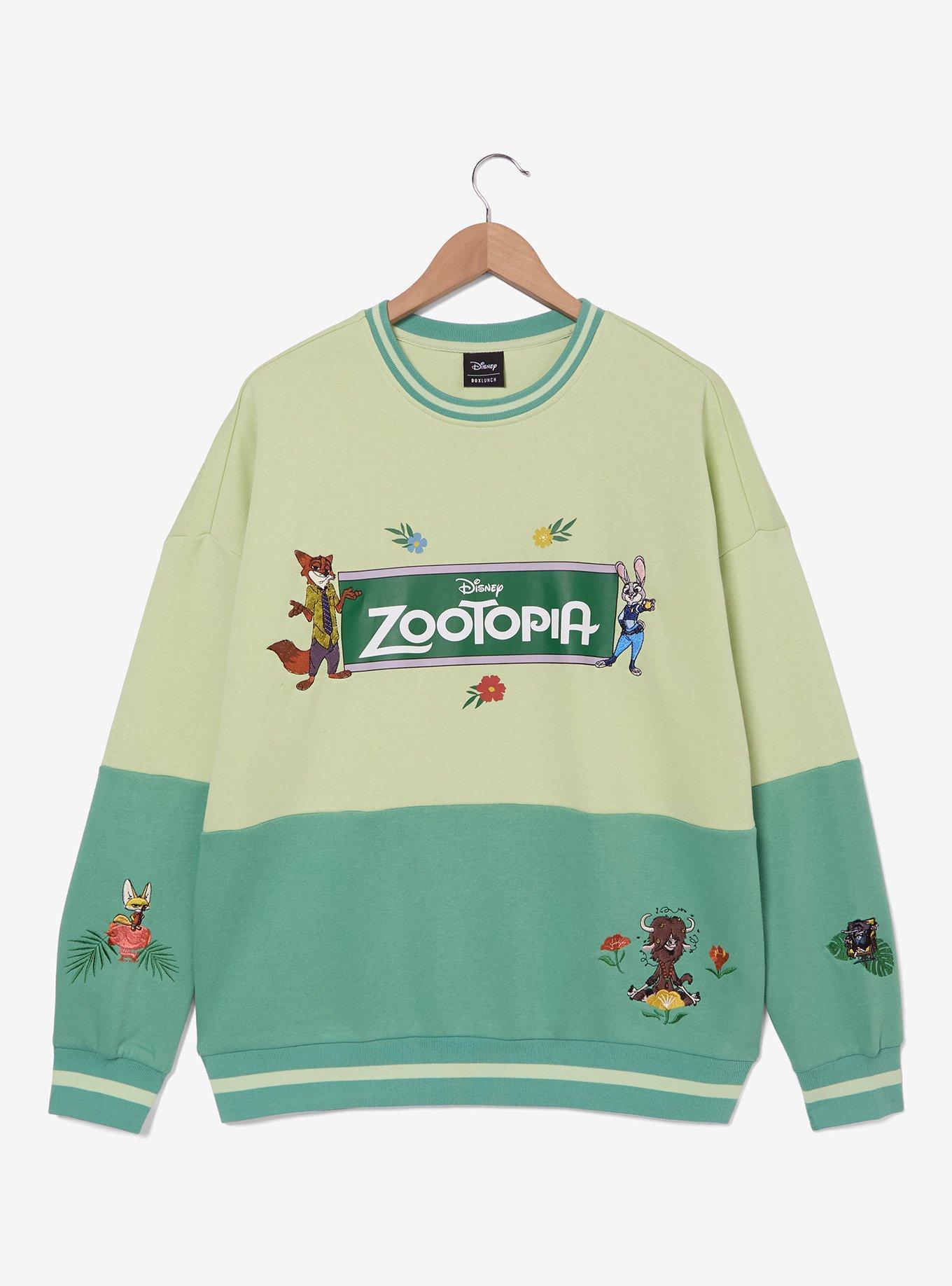 Disney Zootopia Embroidered Icons Panel Crewneck - BoxLunch Exclusive, , hi-res
