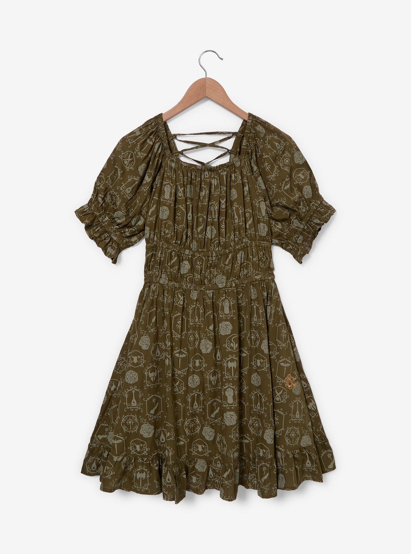 Dungeons & Dragons Icons Allover Print Smock Dress - BoxLunch Exclusive, , hi-res