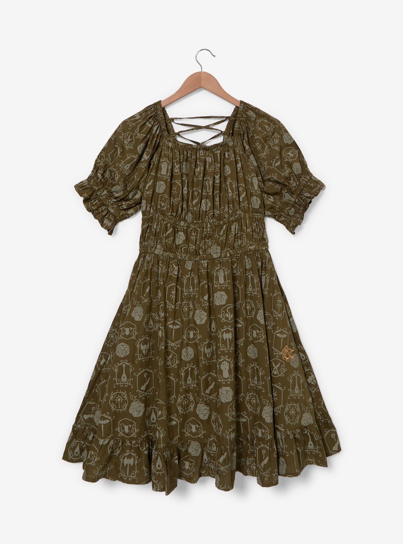 Dungeons & Dragons Icons Allover Print Plus Size Smock Dress - BoxLunch Exclusive, , hi-res