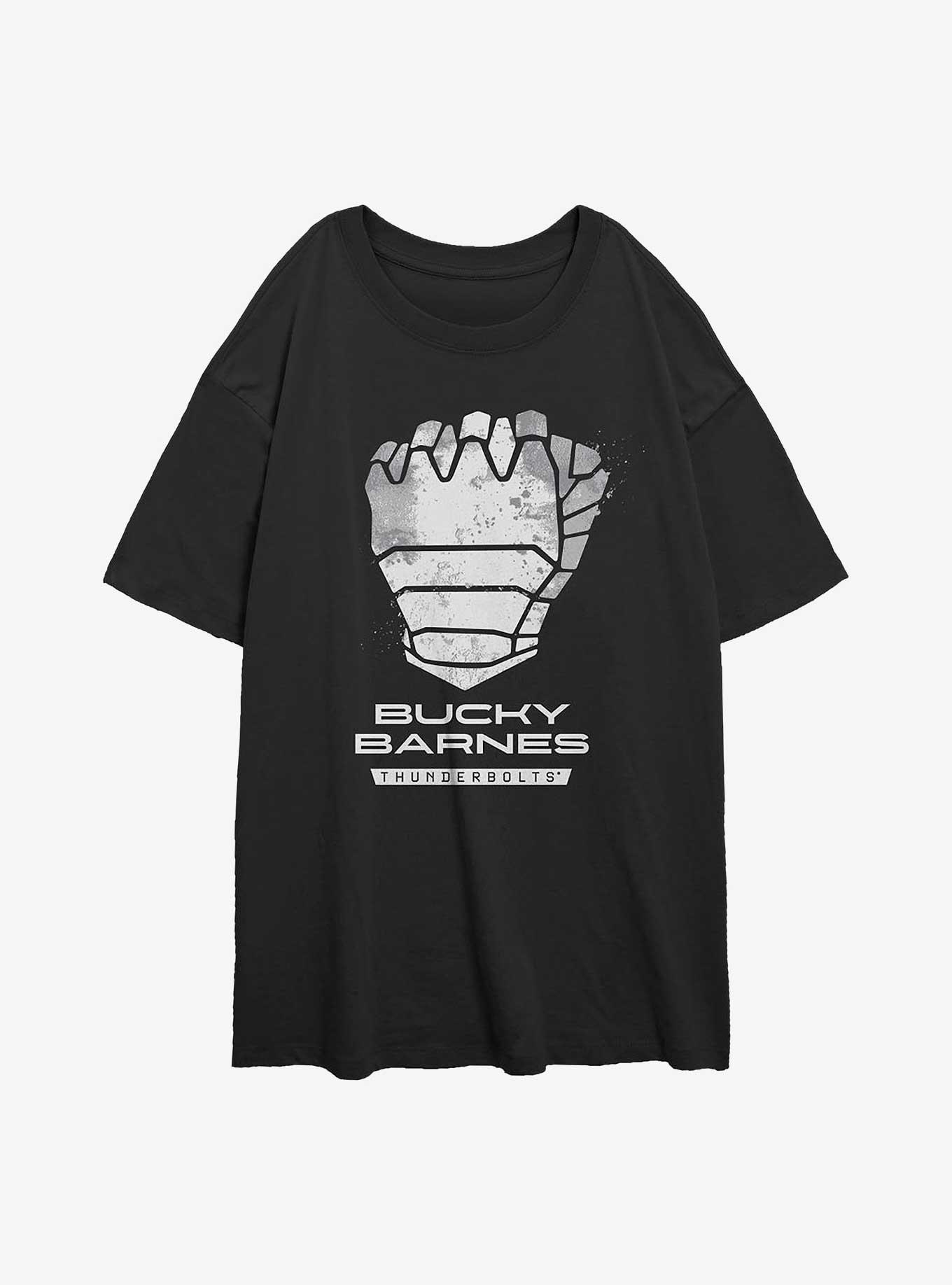 Marvel Thunderbolts* Bucky Barnes Winter Soldier Logo Girls Overiszed T-Shirt, BLACK, hi-res